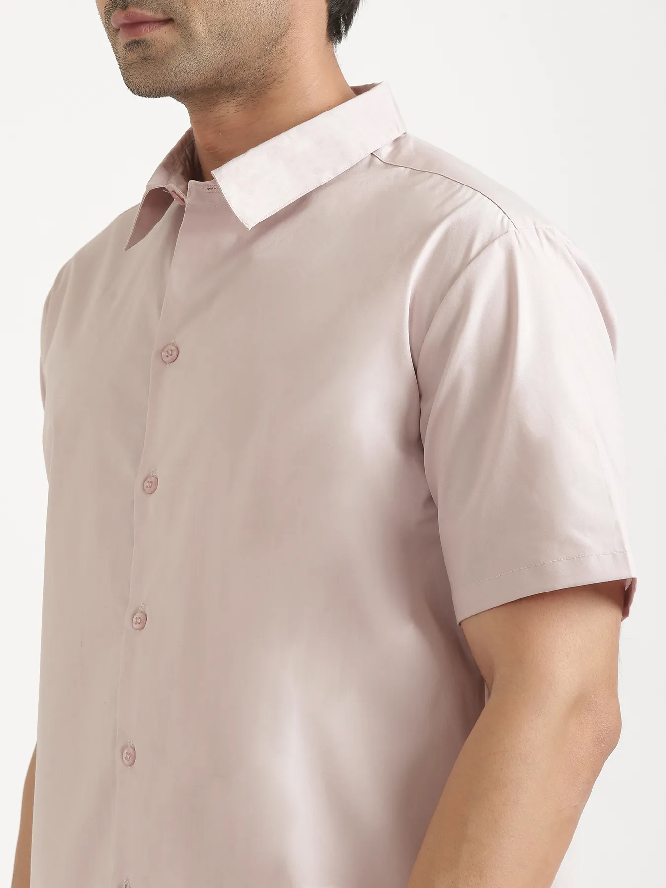 Men Mauve Pink Better Cotton Short Sleeve Shirt - Image 10