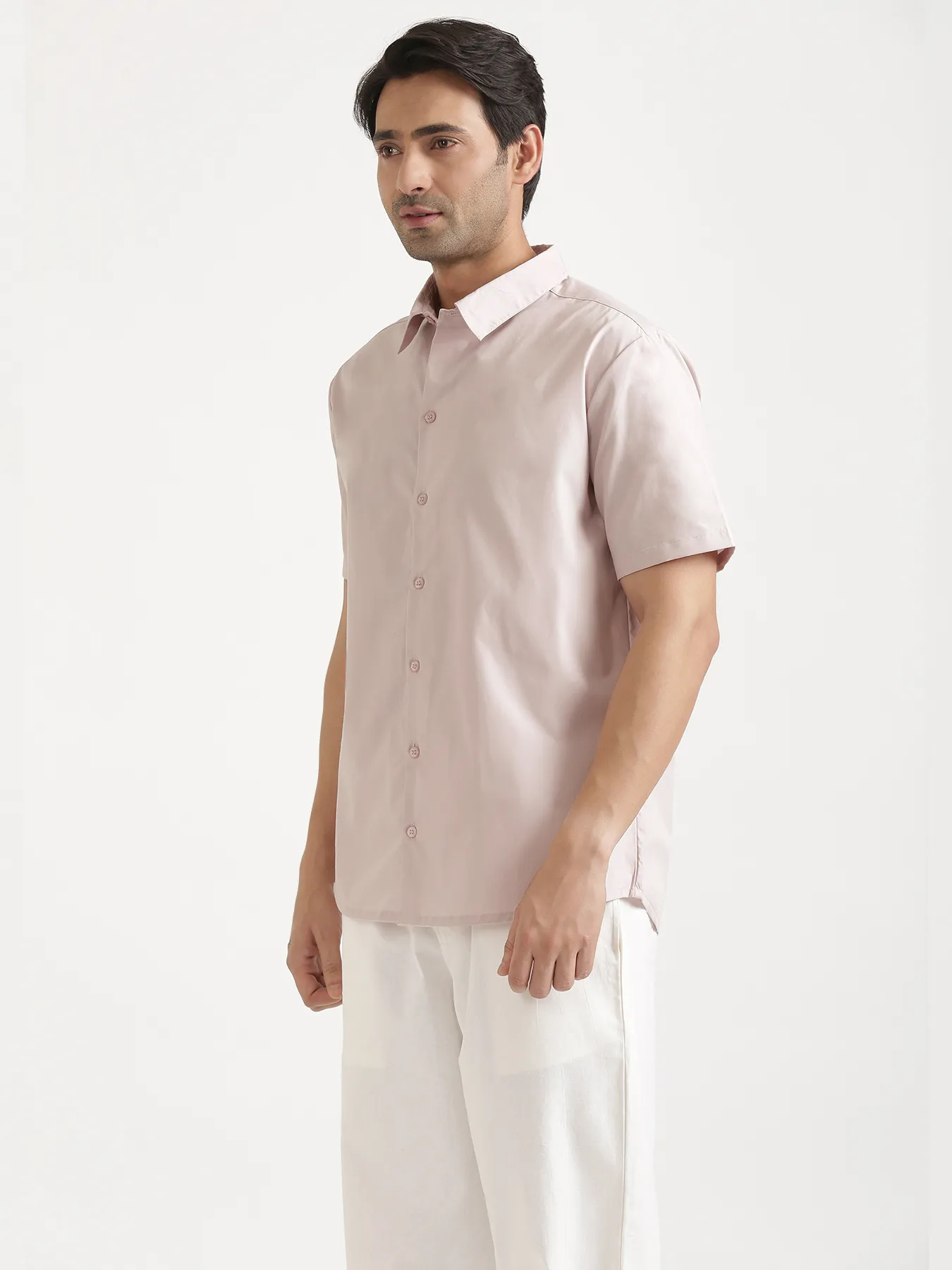 Men Mauve Pink Better Cotton Short Sleeve Shirt - Image 7