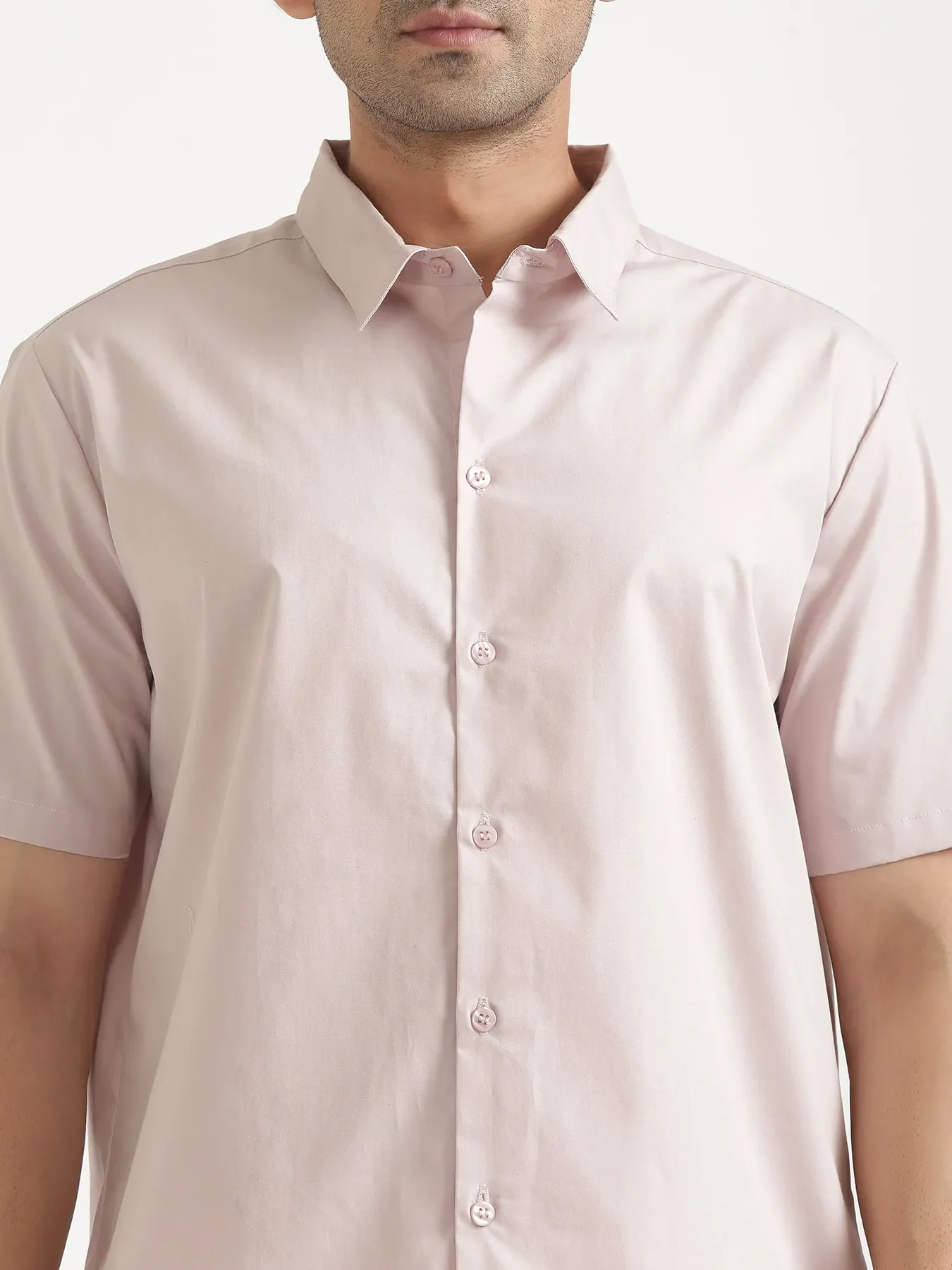 Men Mauve Pink Better Cotton Short Sleeve Shirt - Image 8