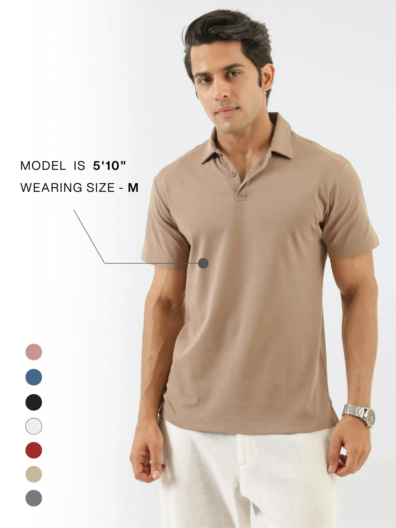 Men Mesa Taupe Polo T-shirt - Image 11