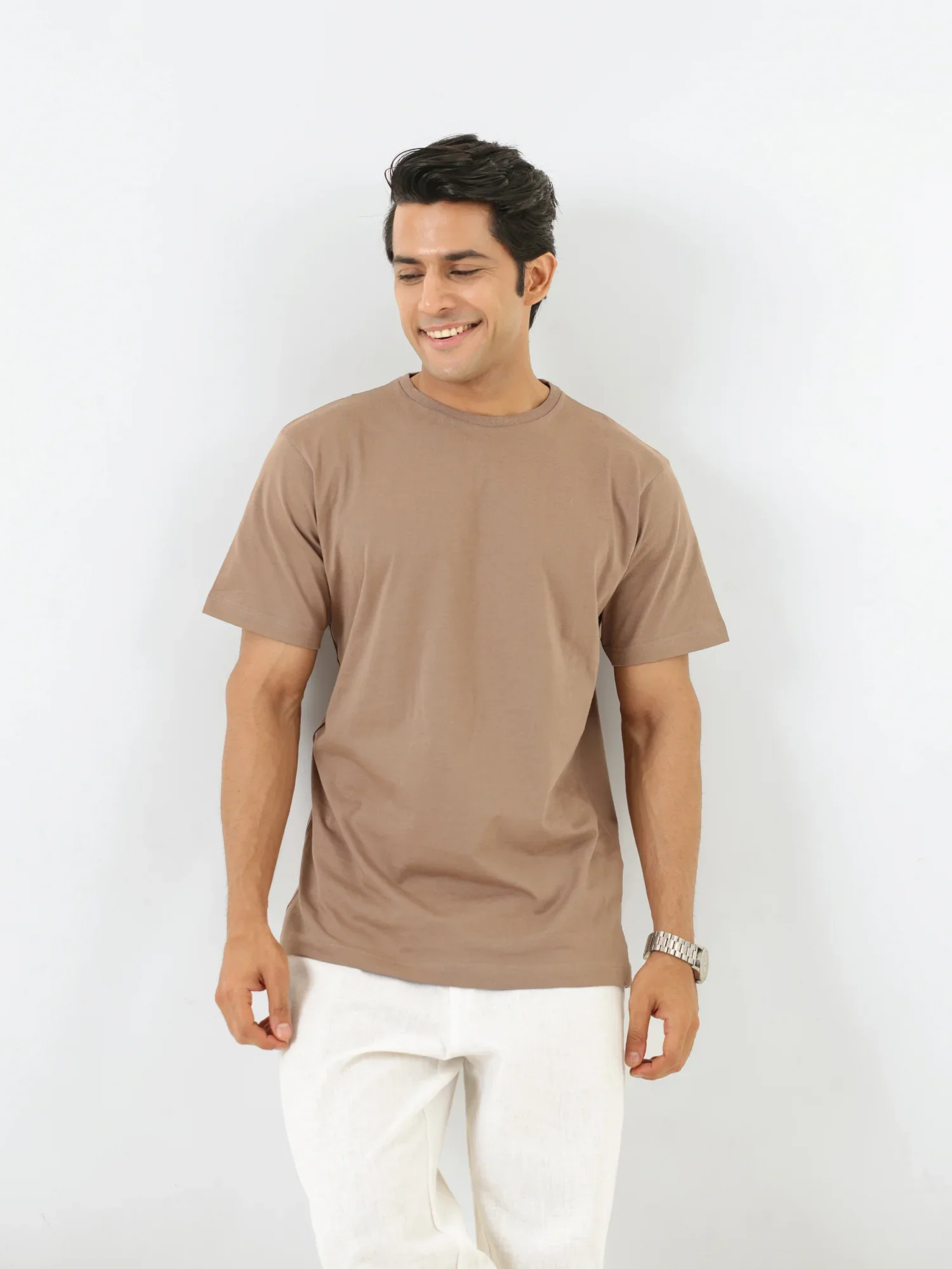 Men Mesa Taupe Round Neck T-shirt - Image 5