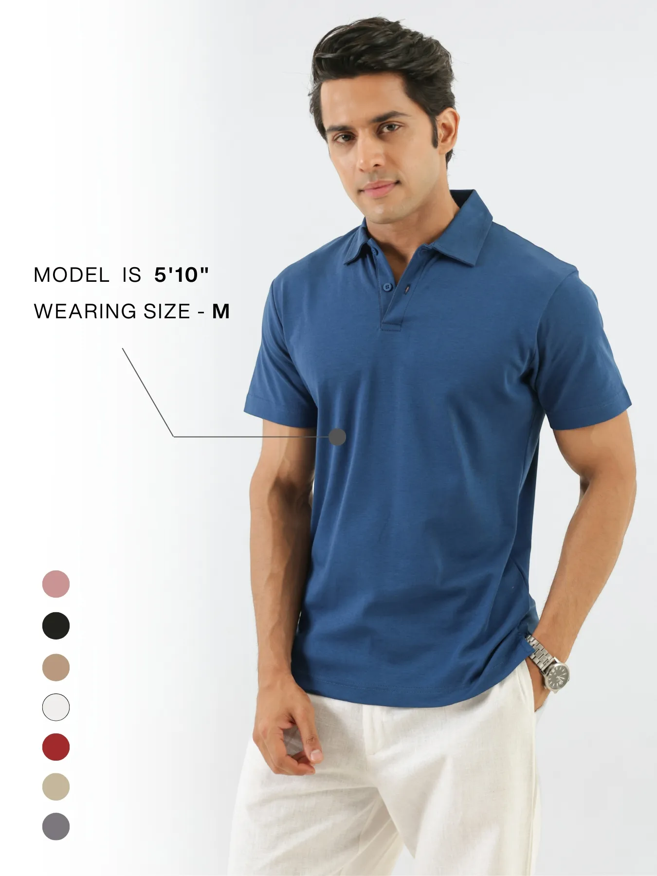 Men Midnight Blue Polo T-shirt - Image 12