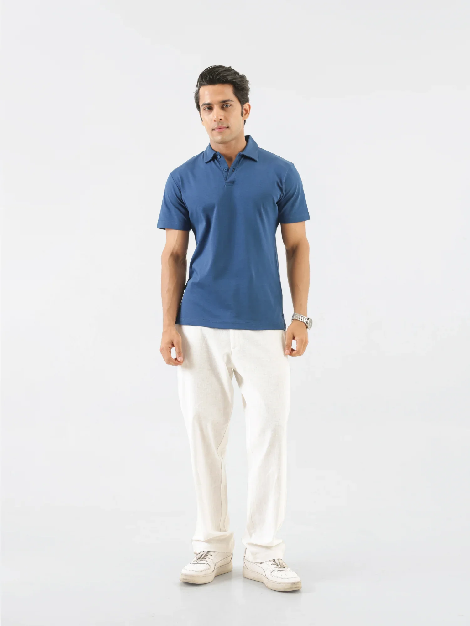 Men Midnight Blue Polo T-shirt - Image 3