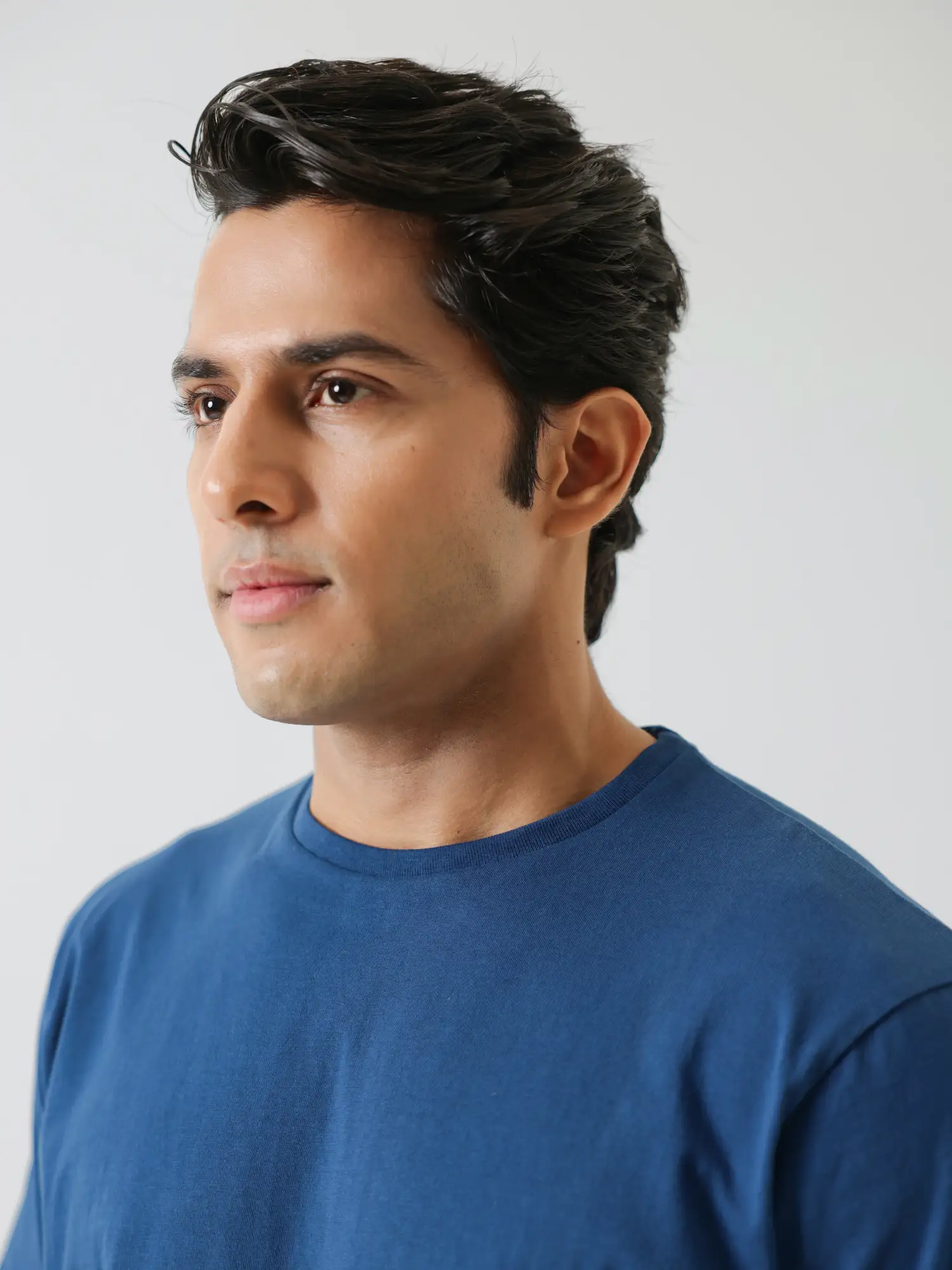 Men Midnight Blue Round Neck T-shirt - Image 4