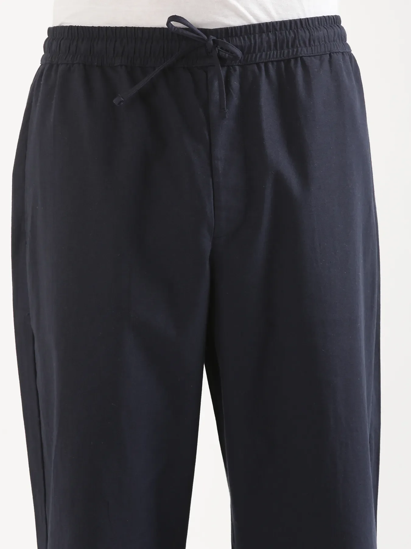 Men Navy Blue & Grey Cotton Pant - Image 14