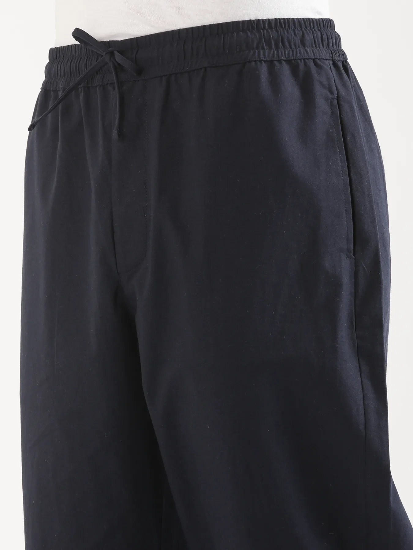 Men Navy Blue & Grey Cotton Pant - Image 16