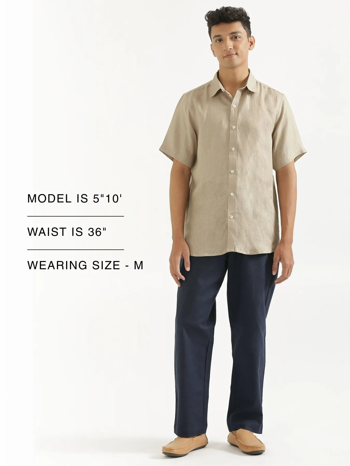 Men Navy Blue Linen Blend Straight Pant - Image 13