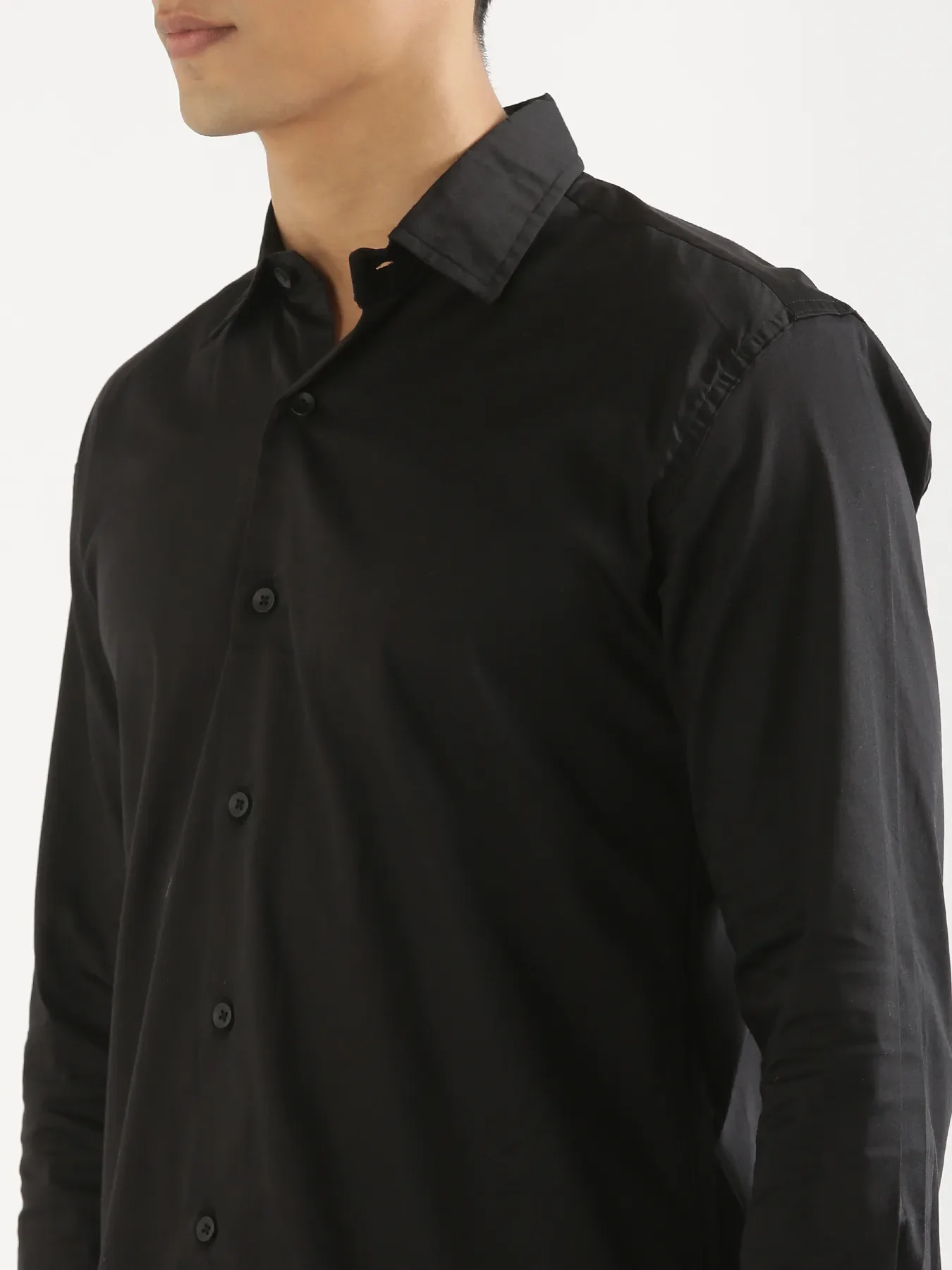 Men Black Formal Shirt - Image 4