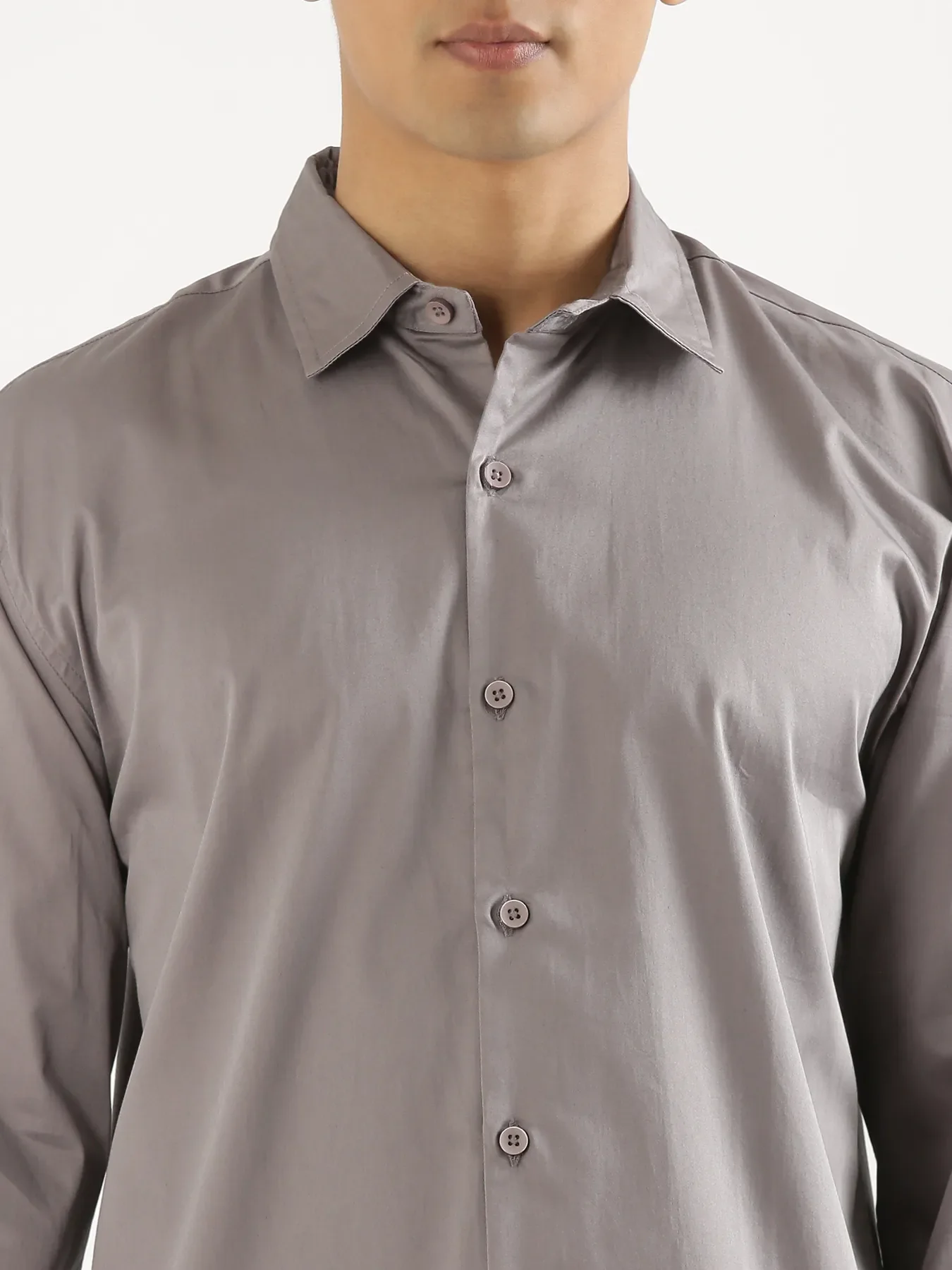 Men Grey Formal Shirt - Image 5