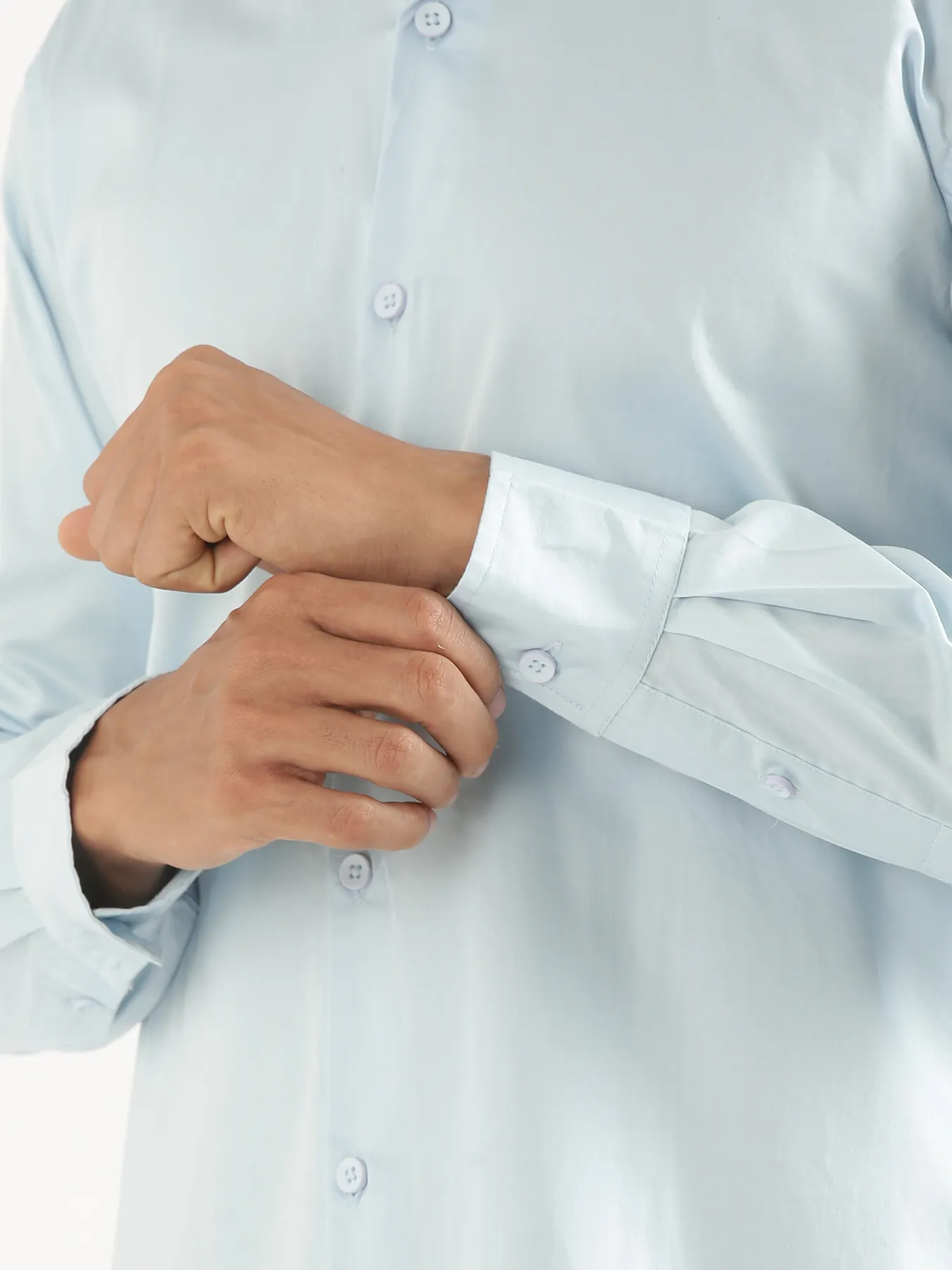 Men Light Blue Formal Shirt - Image 6