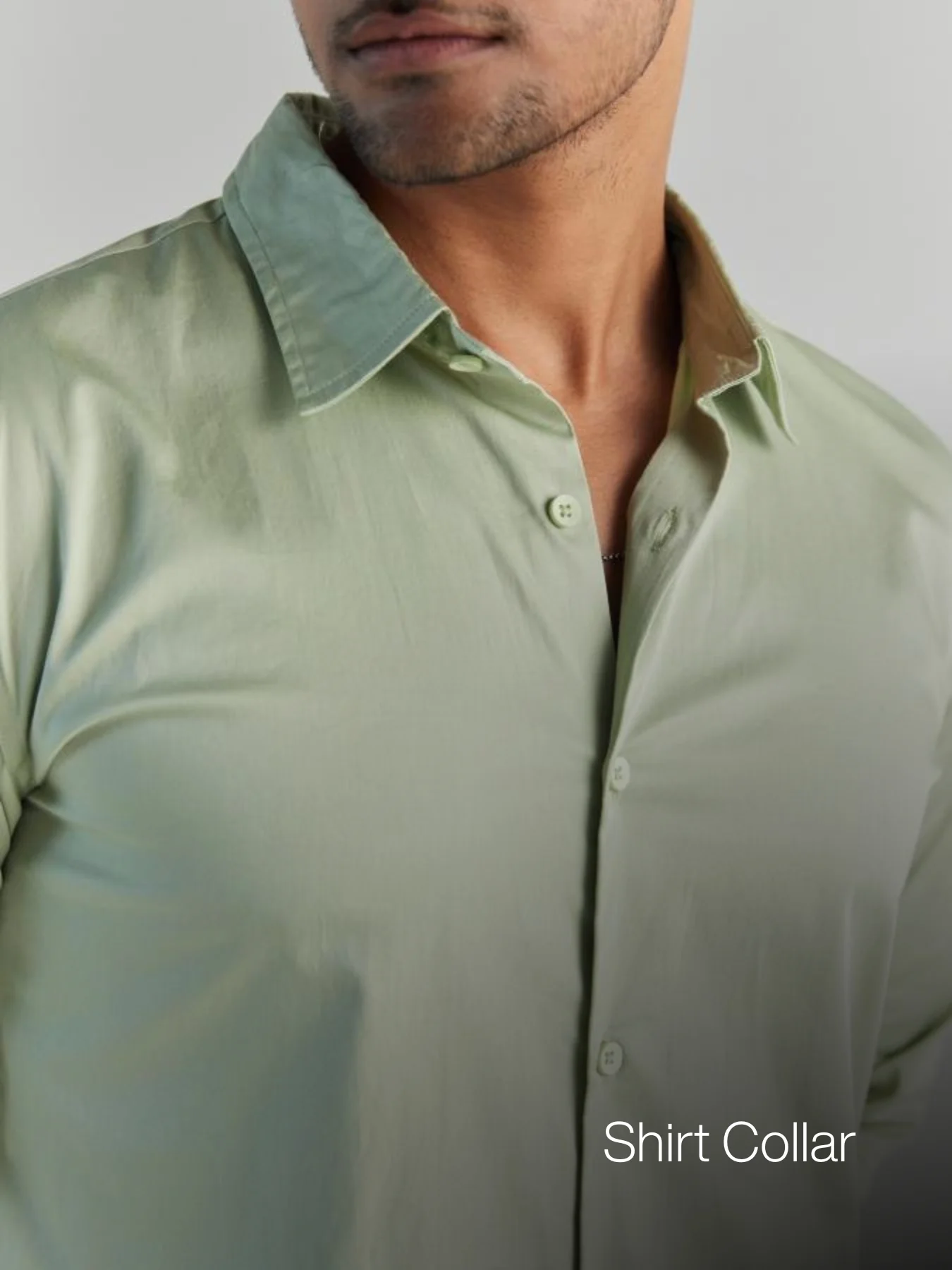 Men Plus Size Mint Green Formal Shirts - Image 3