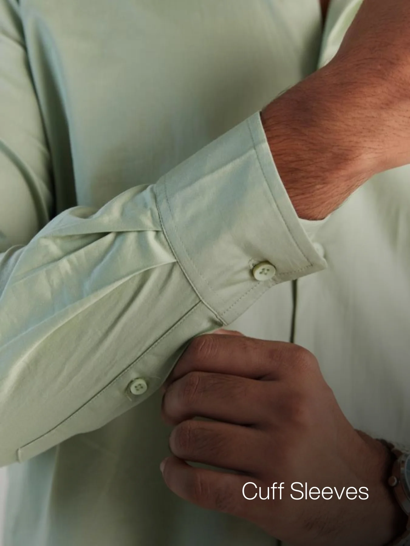 Men Plus Size Mint Green Formal Shirts - Image 4