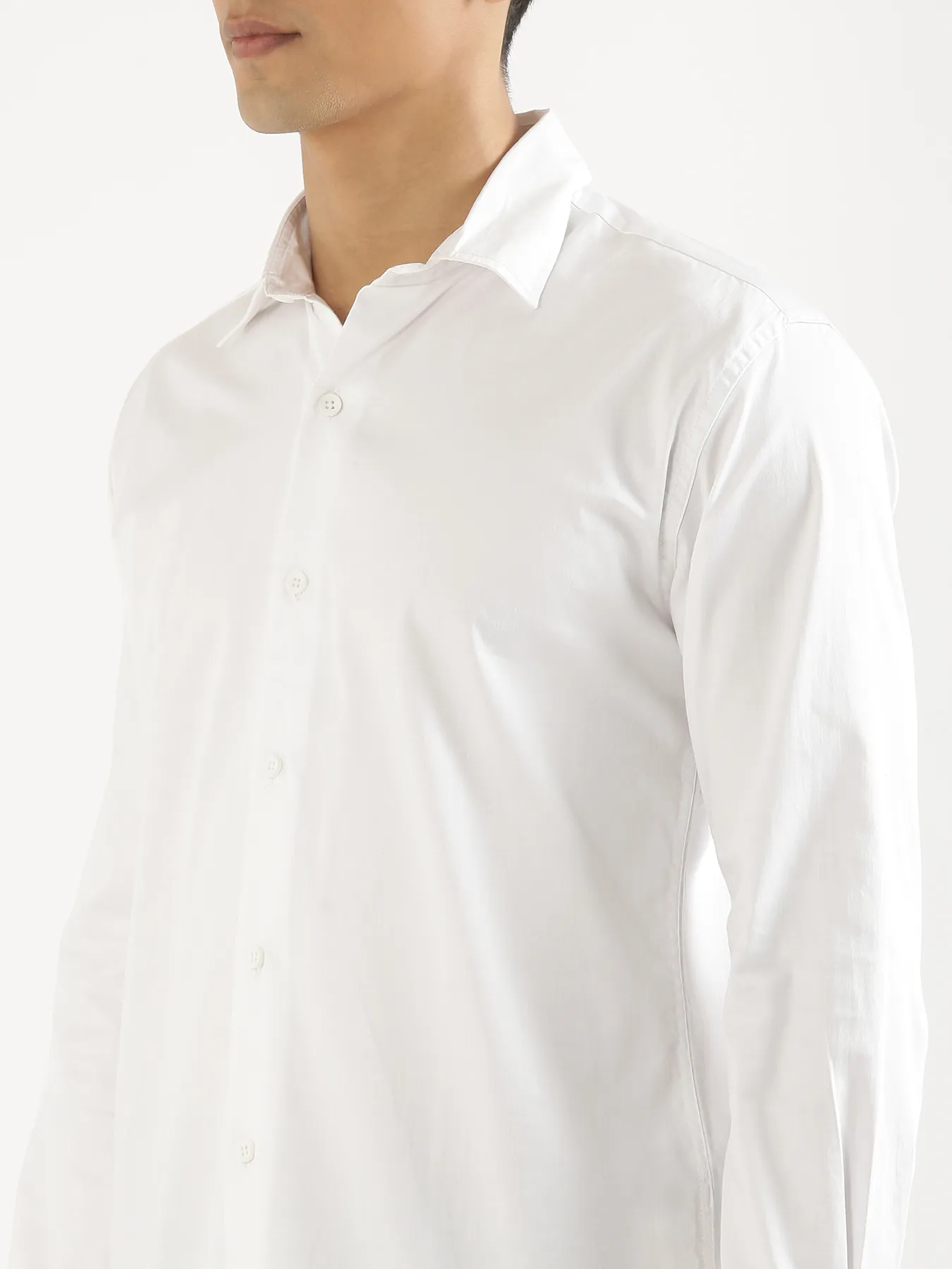 Men White Formal Shirt - Image 5