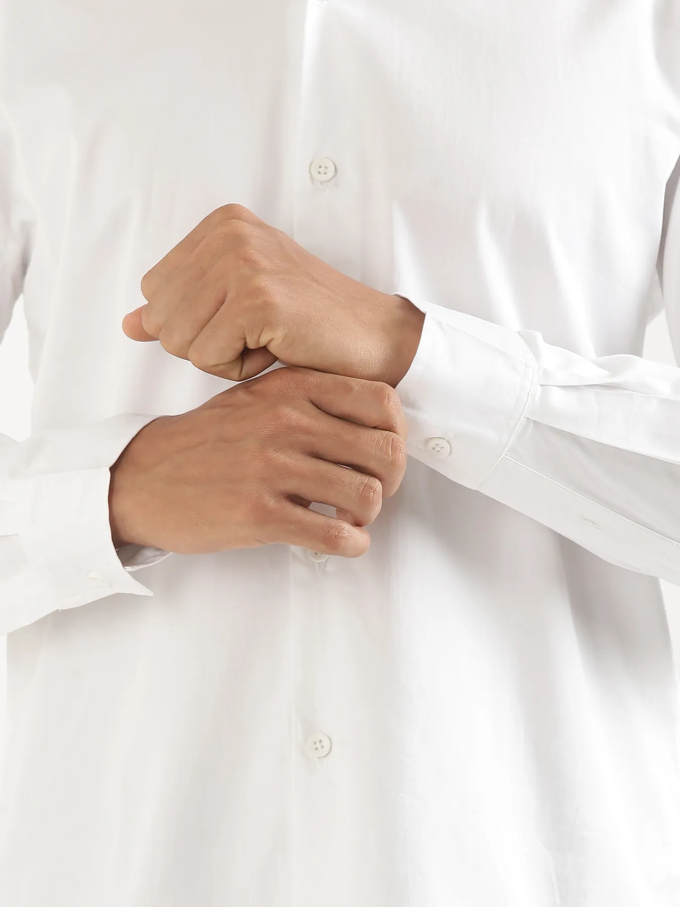 Men White Formal Shirt - Image 6