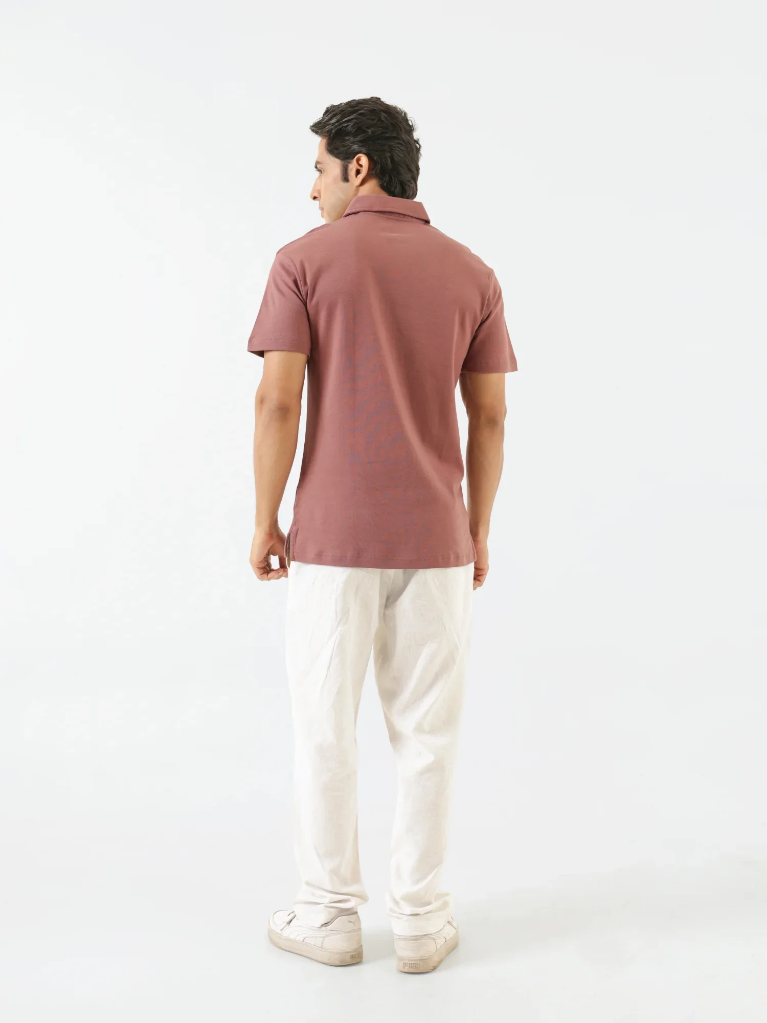 Men Rose Taupe Polo T-shirt - Image 6