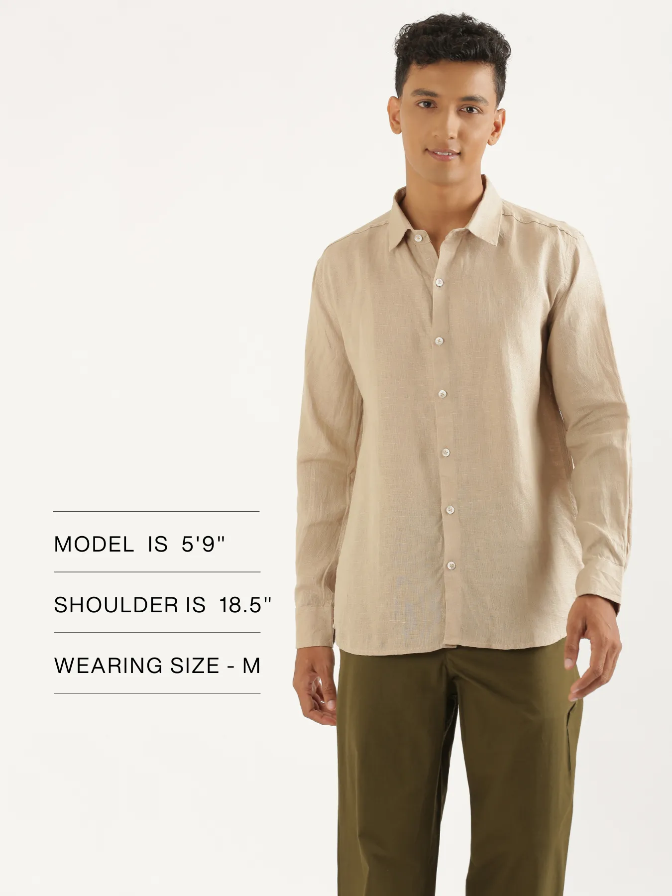 Men Taupe Pure Linen Full Sleeve Shirt - Image 13