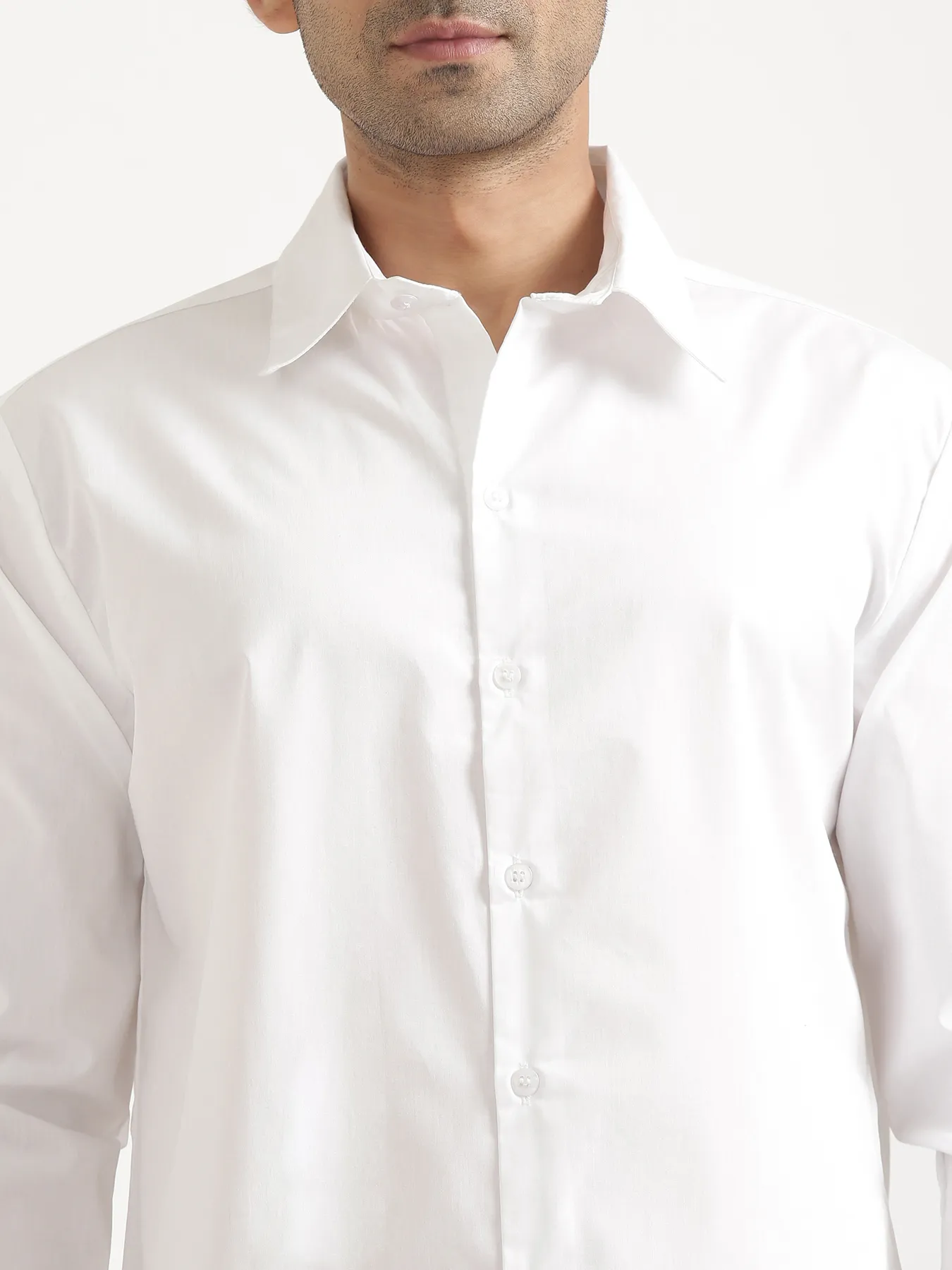 Men White Better Cotton Full Sleeve Shirt - Image 7