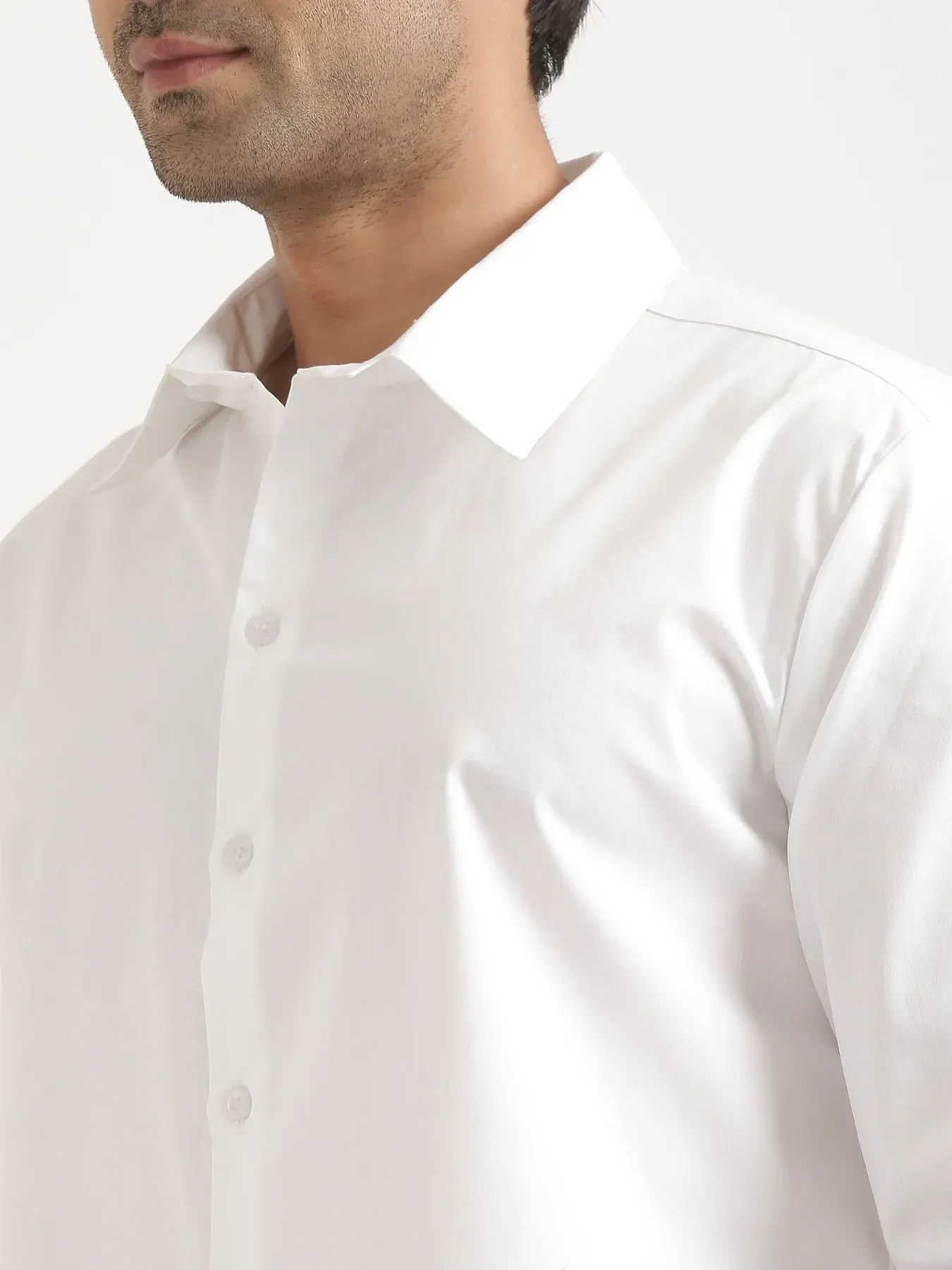 Men White Better Cotton Full Sleeve Shirt - Image 8