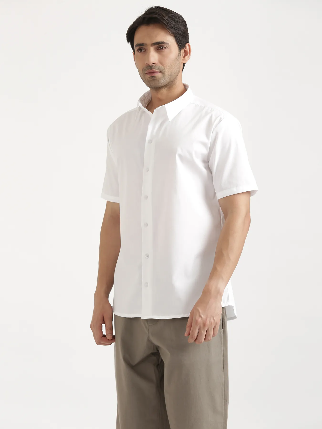 Men White Better Cotton Short Sleeve Shirt - Image 14