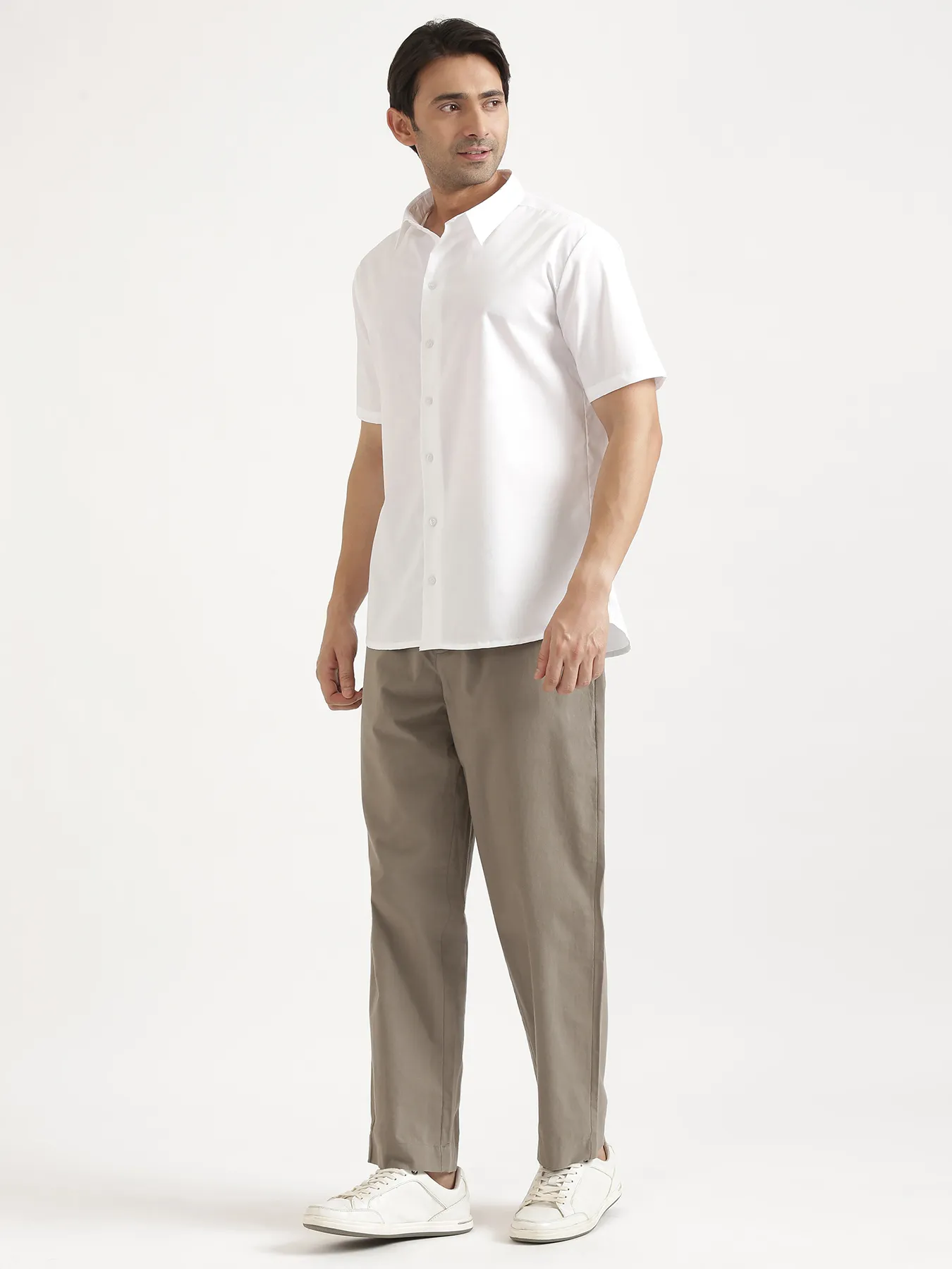 Men White Better Cotton Short Sleeve Shirt - Image 3