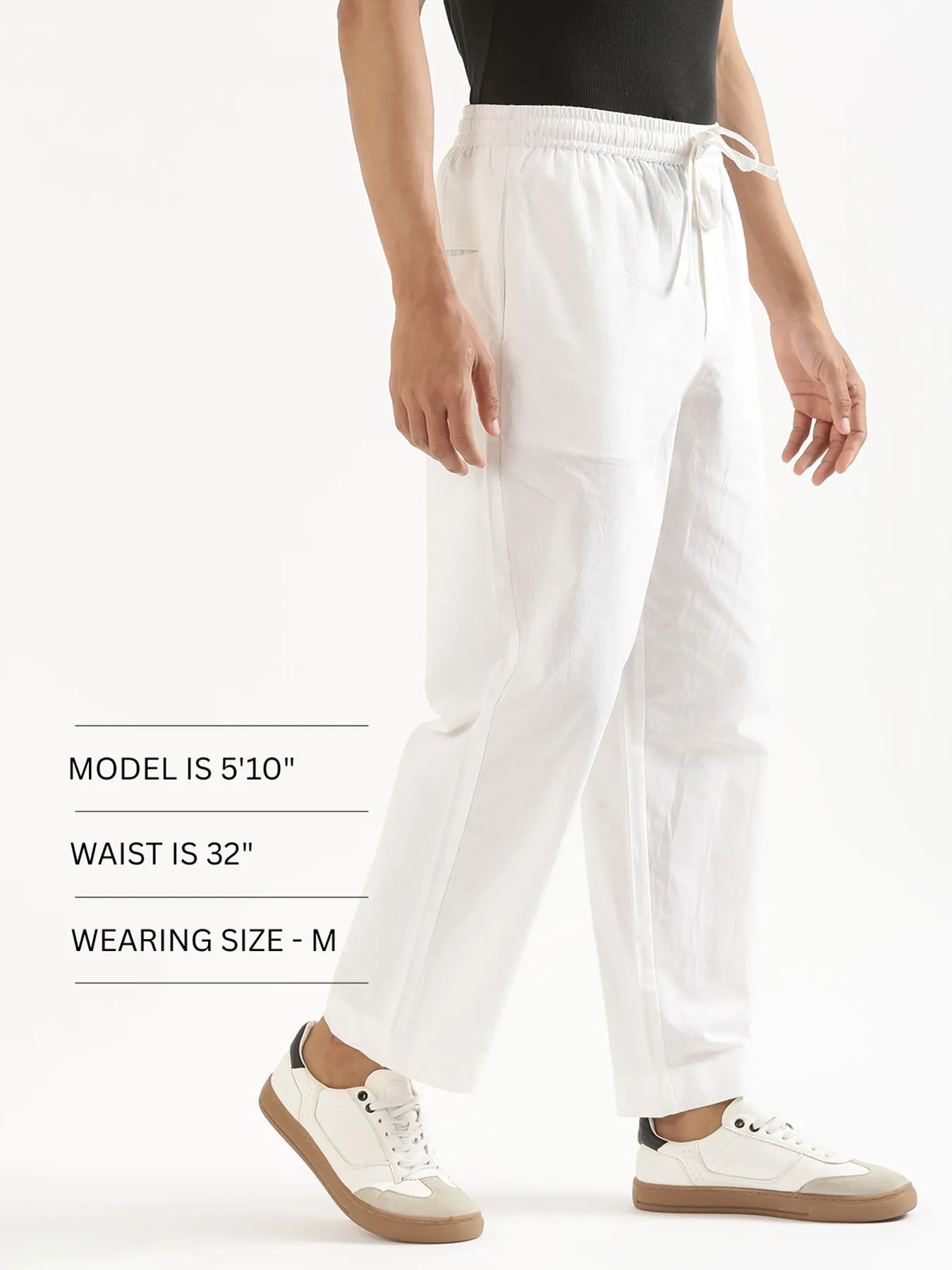 Men White Cotton Pant - Image 12