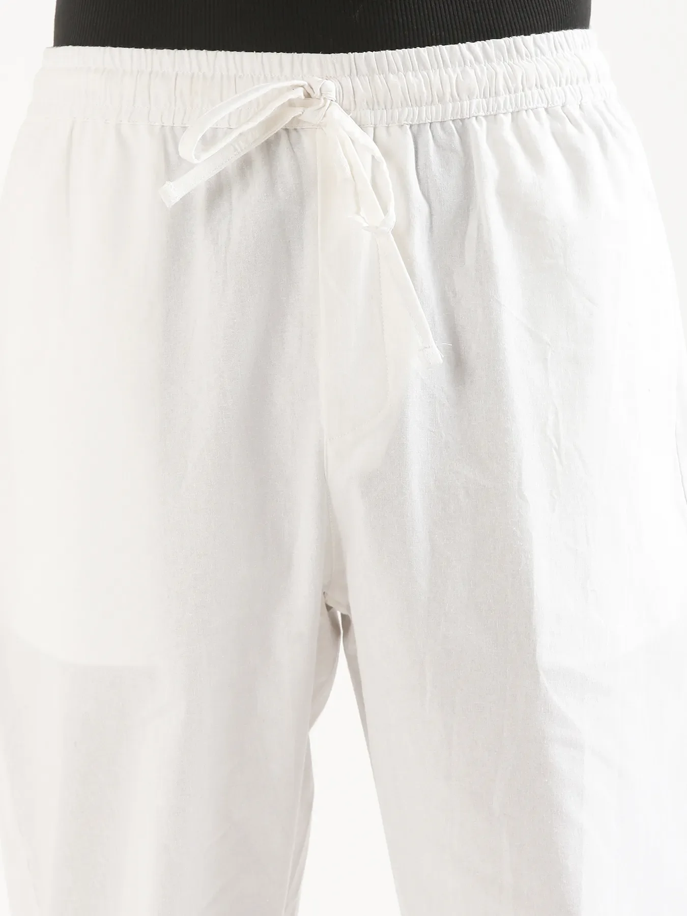 Men White Cotton Pant - Image 7