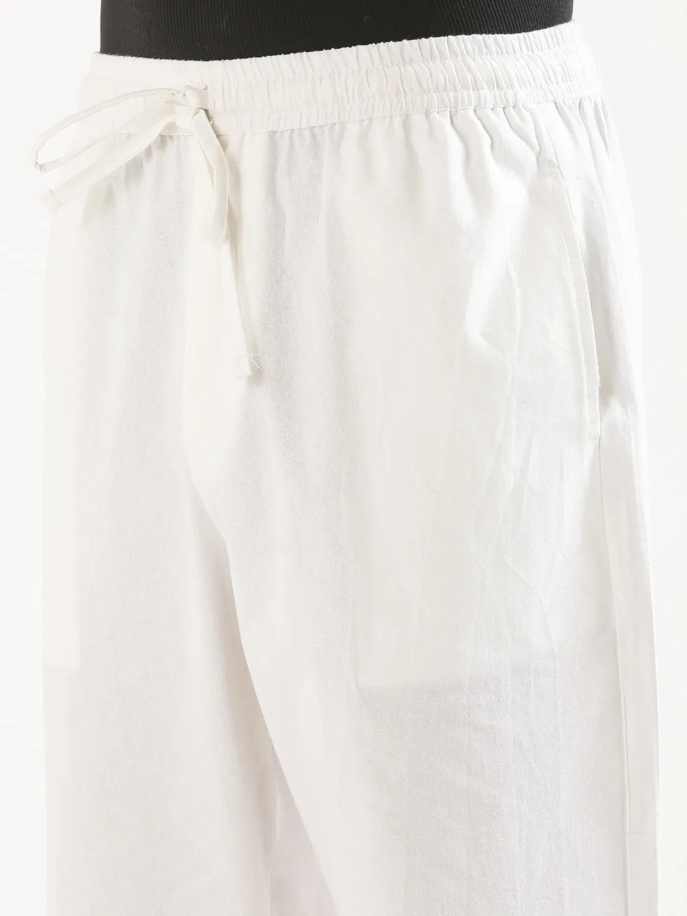Men White Cotton Pant - Image 8