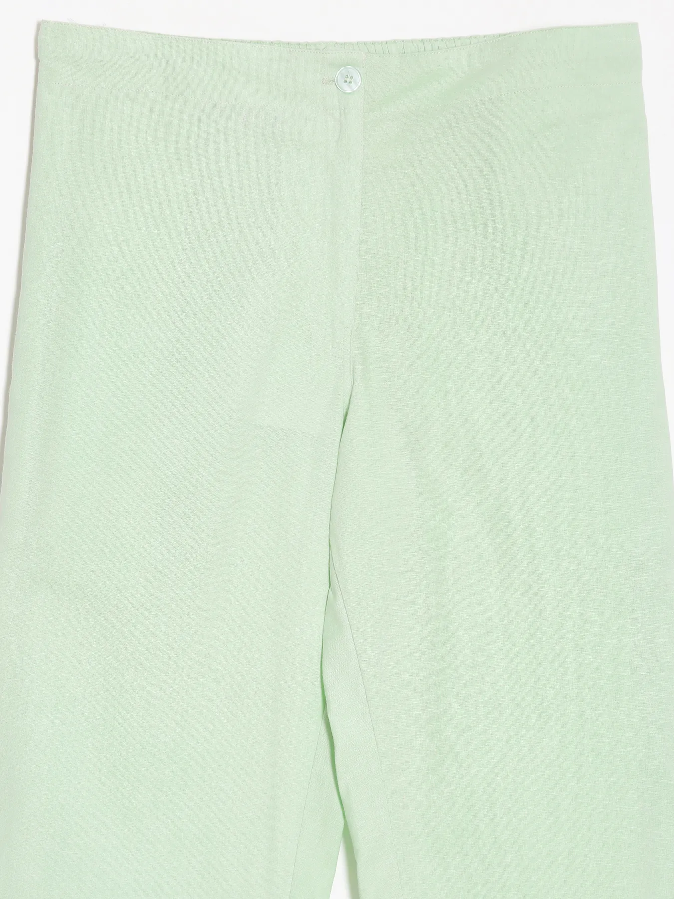 Women Mint Green Airy Linen Straight Pants - Image 15