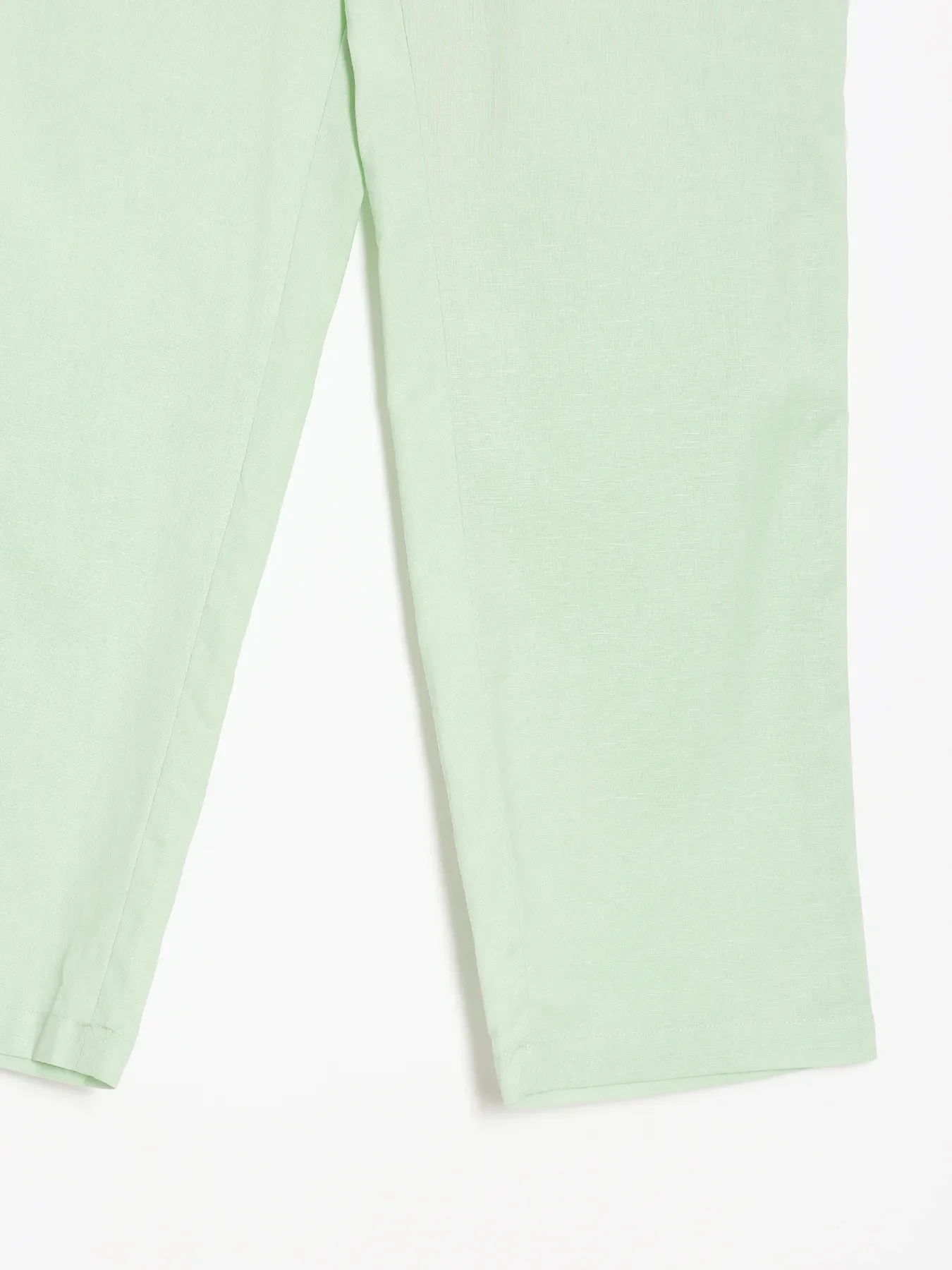 Women Mint Green Airy Linen Straight Pants - Image 16
