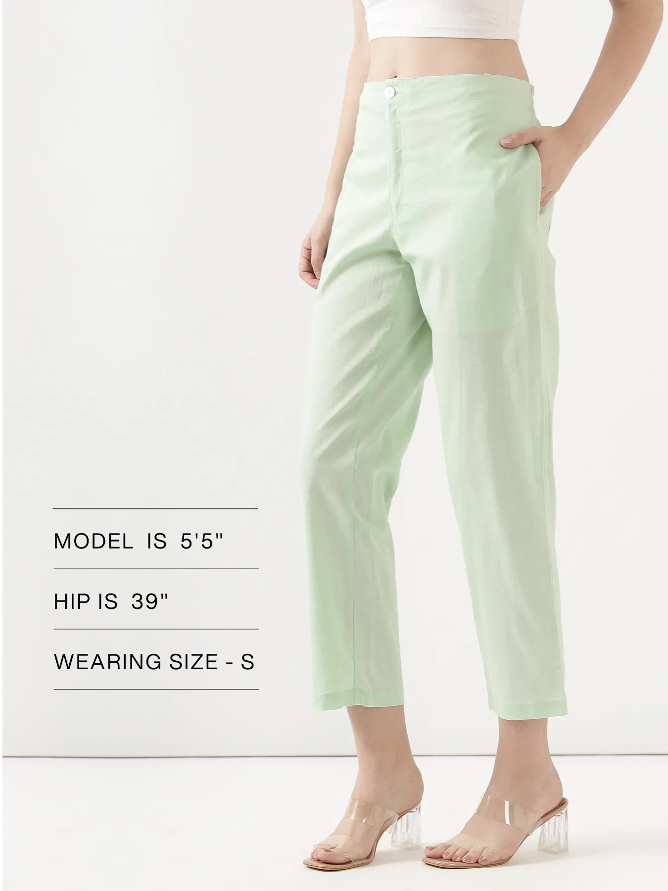 Women Mint Green Airy Linen Straight Pants - Image 17