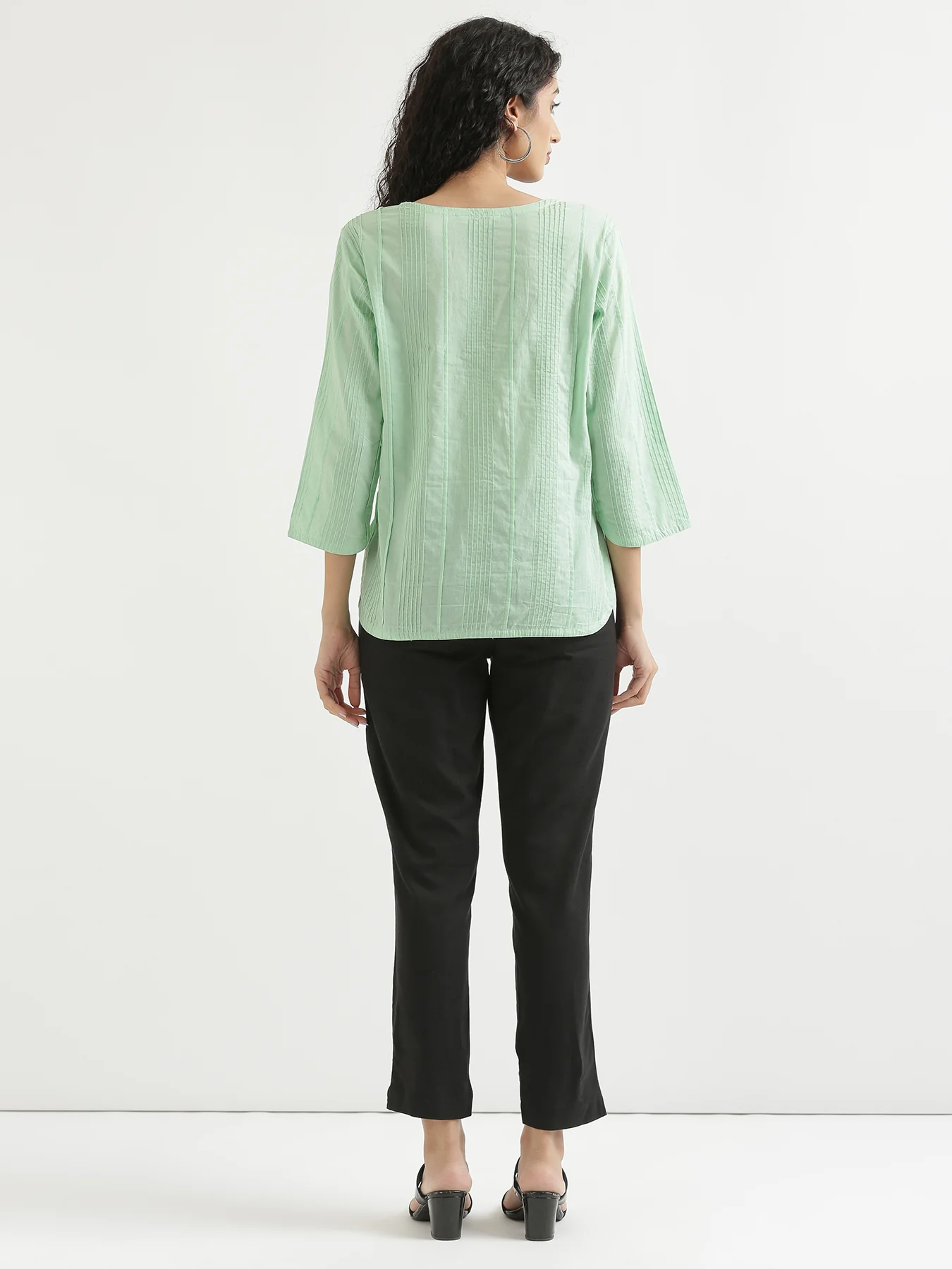 Women Mint Green Everyday Cotton Top - Image 6