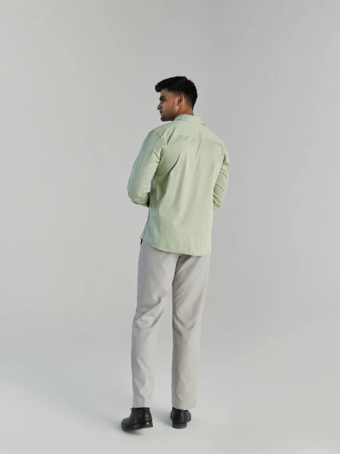 Men Mint Green Formal Shirt - Image 6