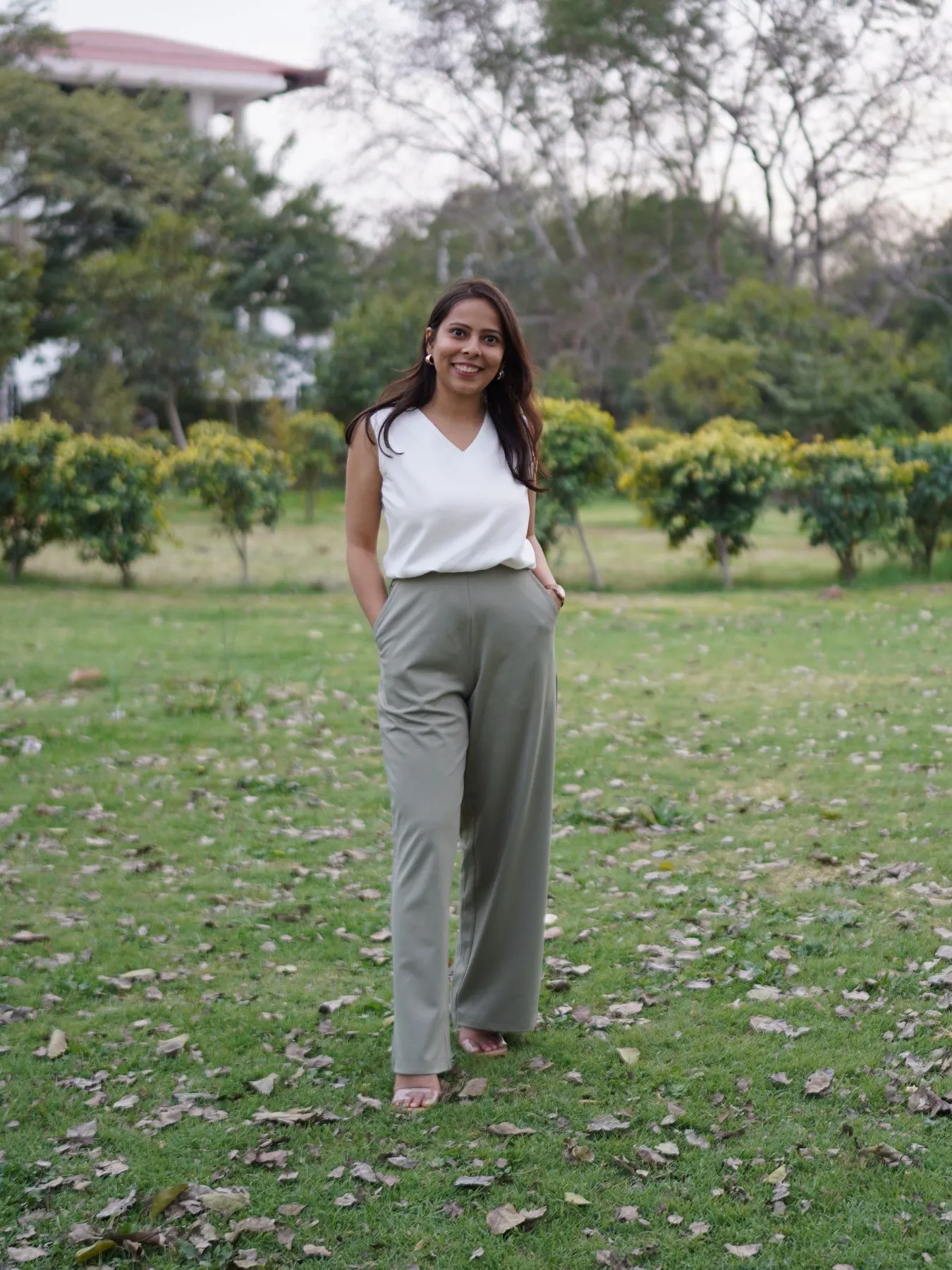 Women Mint Green Wide Leg Pants - Image 10