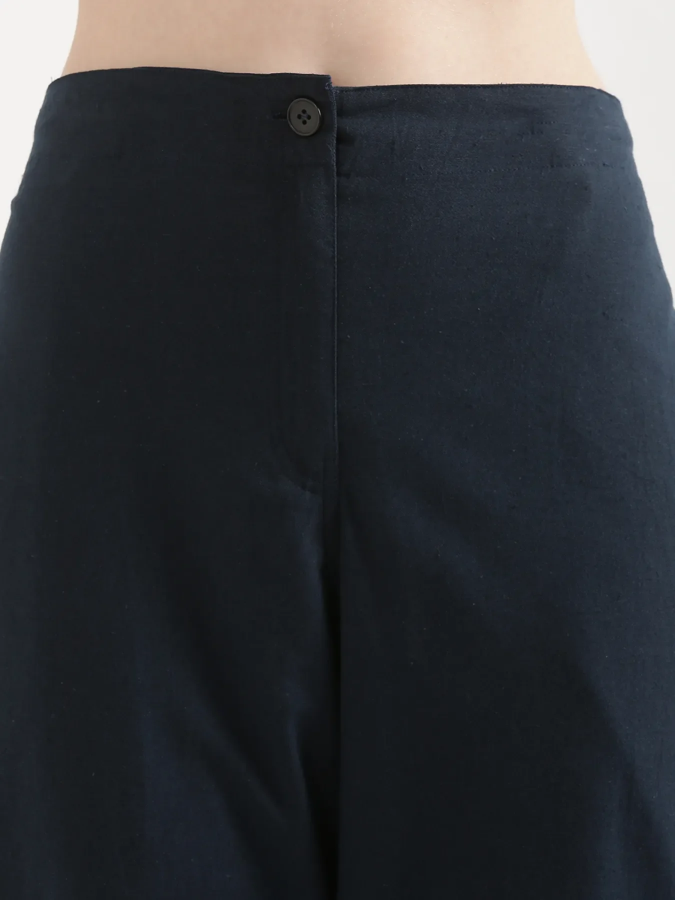 Women Navy Blue Airy Linen Straight Pants - Image 11