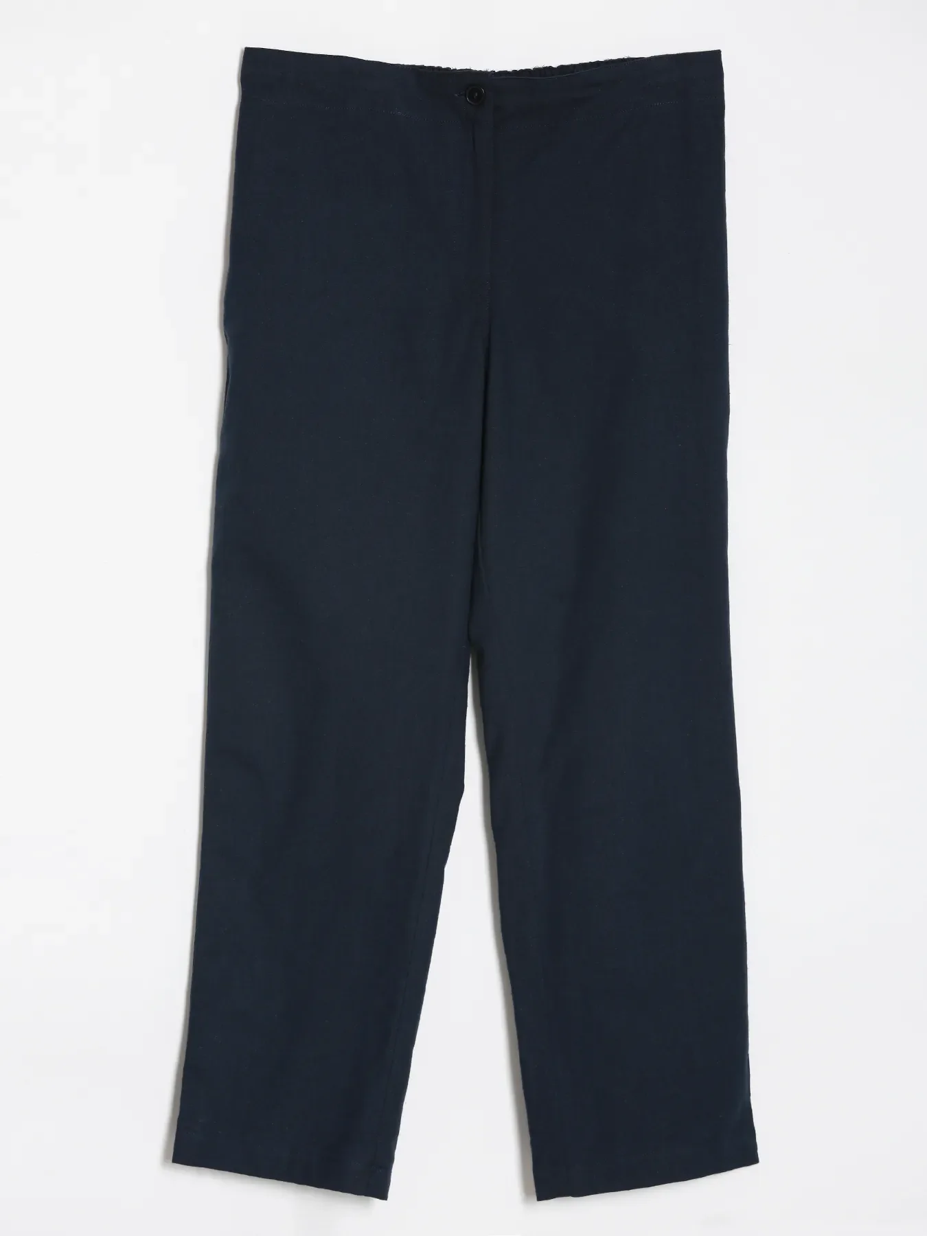 Women Navy Blue Airy Linen Straight Pants - Image 14