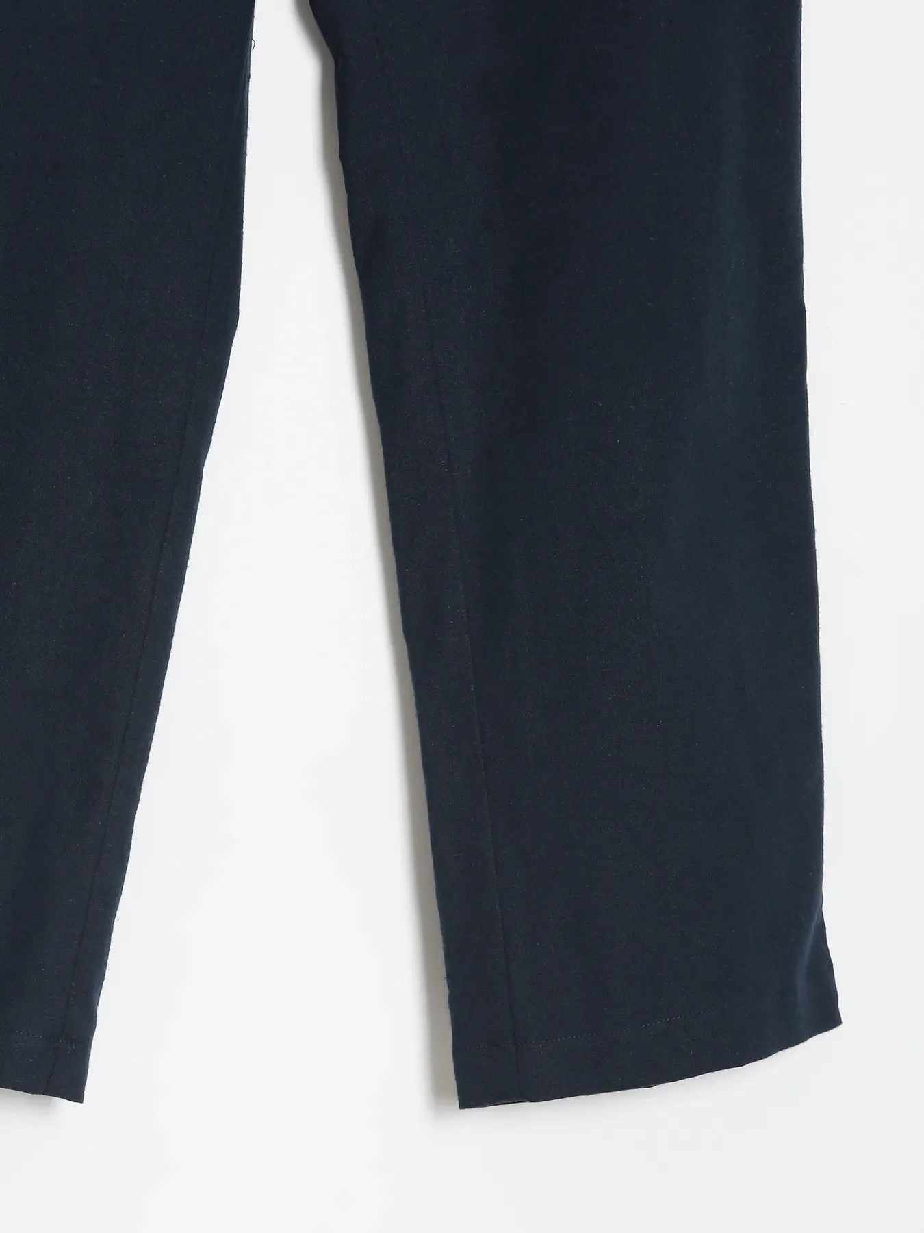 Women Navy Blue Airy Linen Straight Pants - Image 16