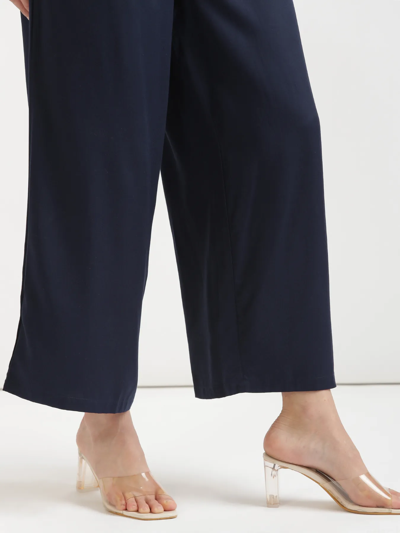 Women Navy Blue Viscose Palazzo Pant - Image 11