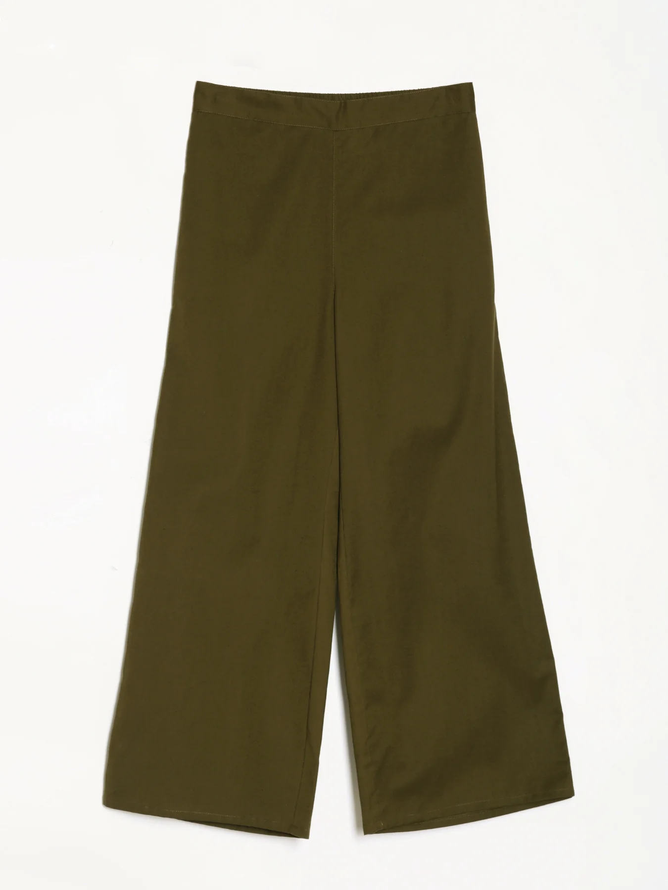 Women Olive Green Airy Linen Wide Leg Pant - Image 7