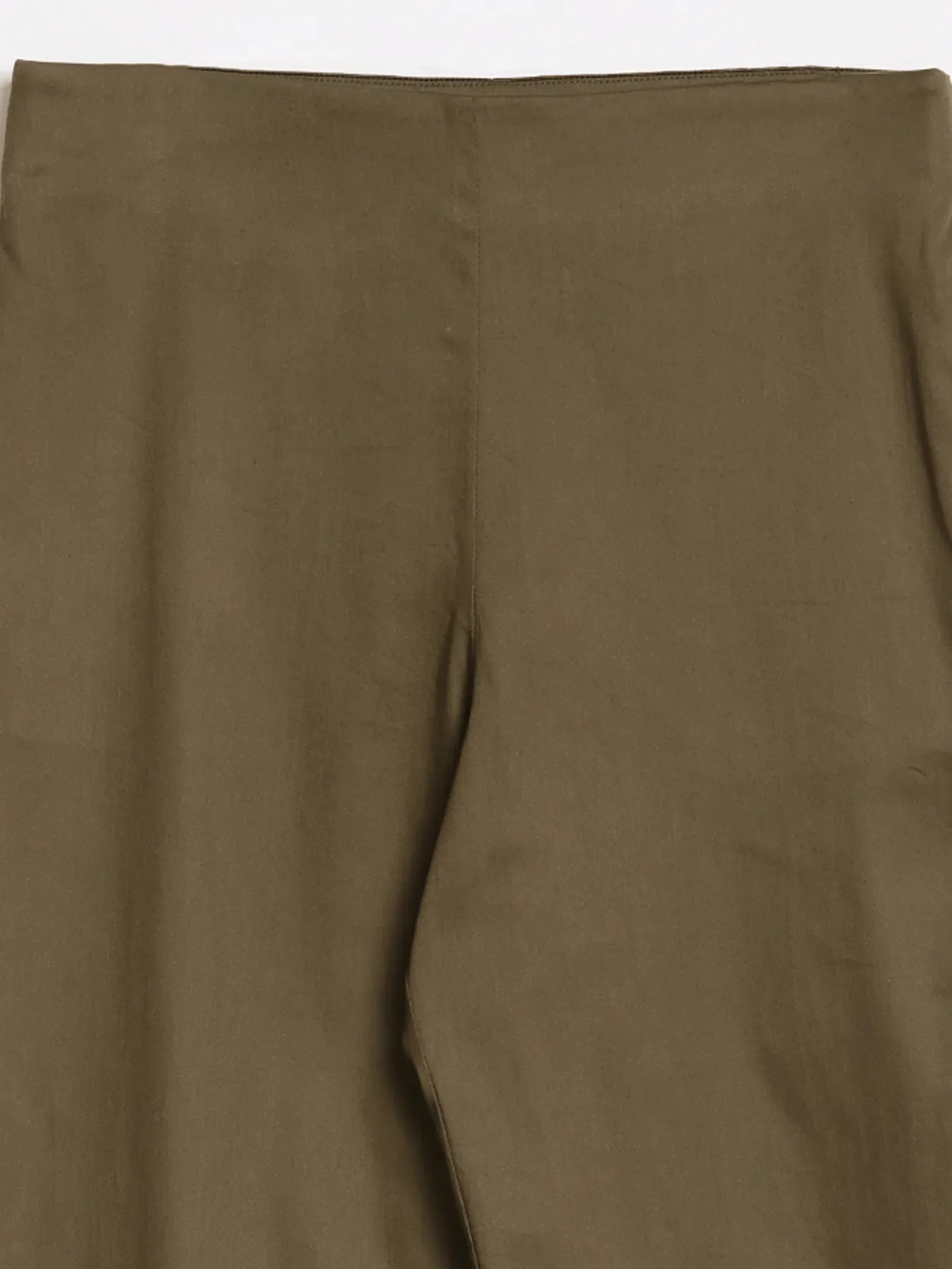 Women Plus Size Olive Green Straight Fit Formal Pants - Image 13