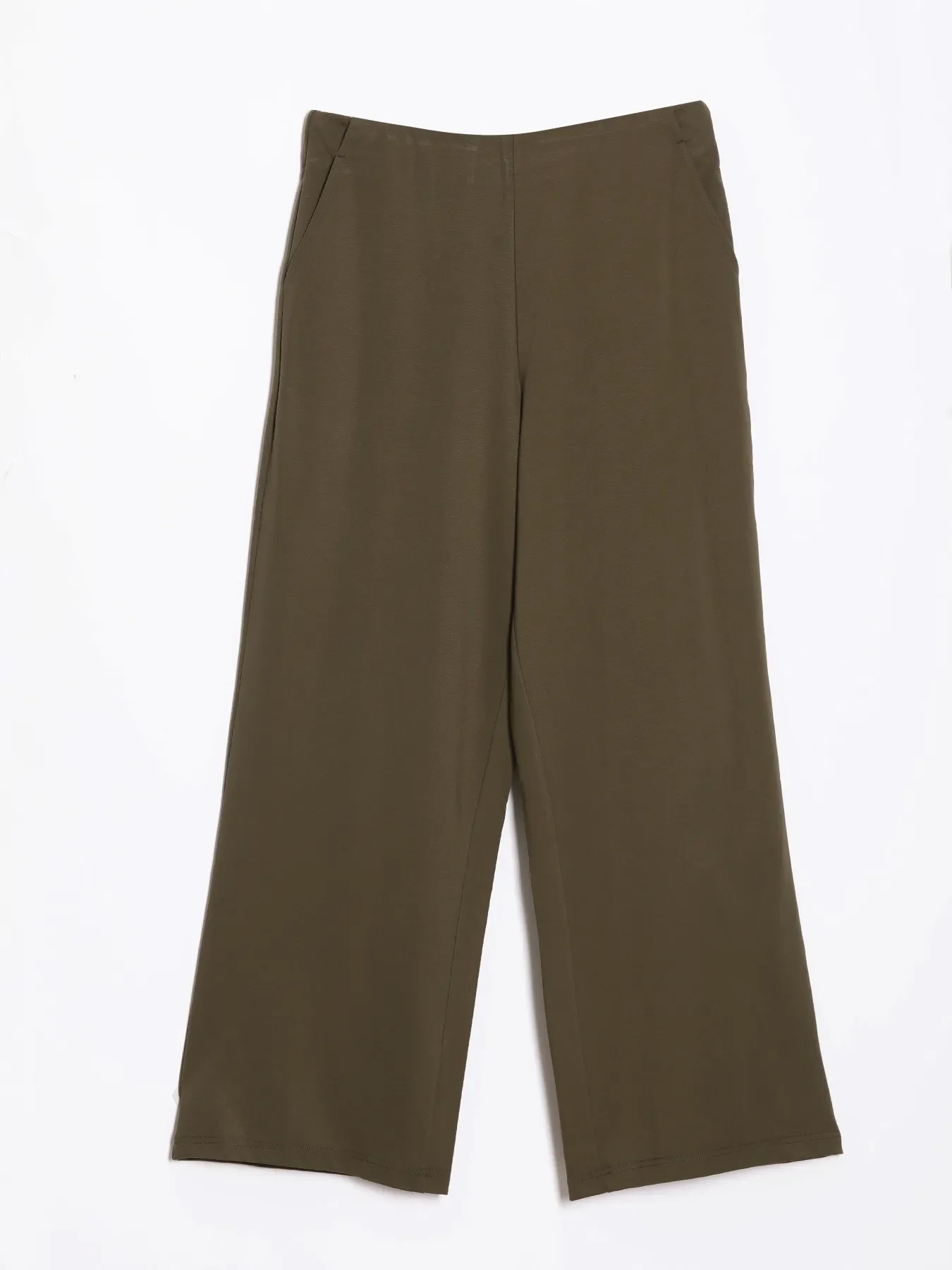 Women Olive Green Wide Leg Pants - Image 12
