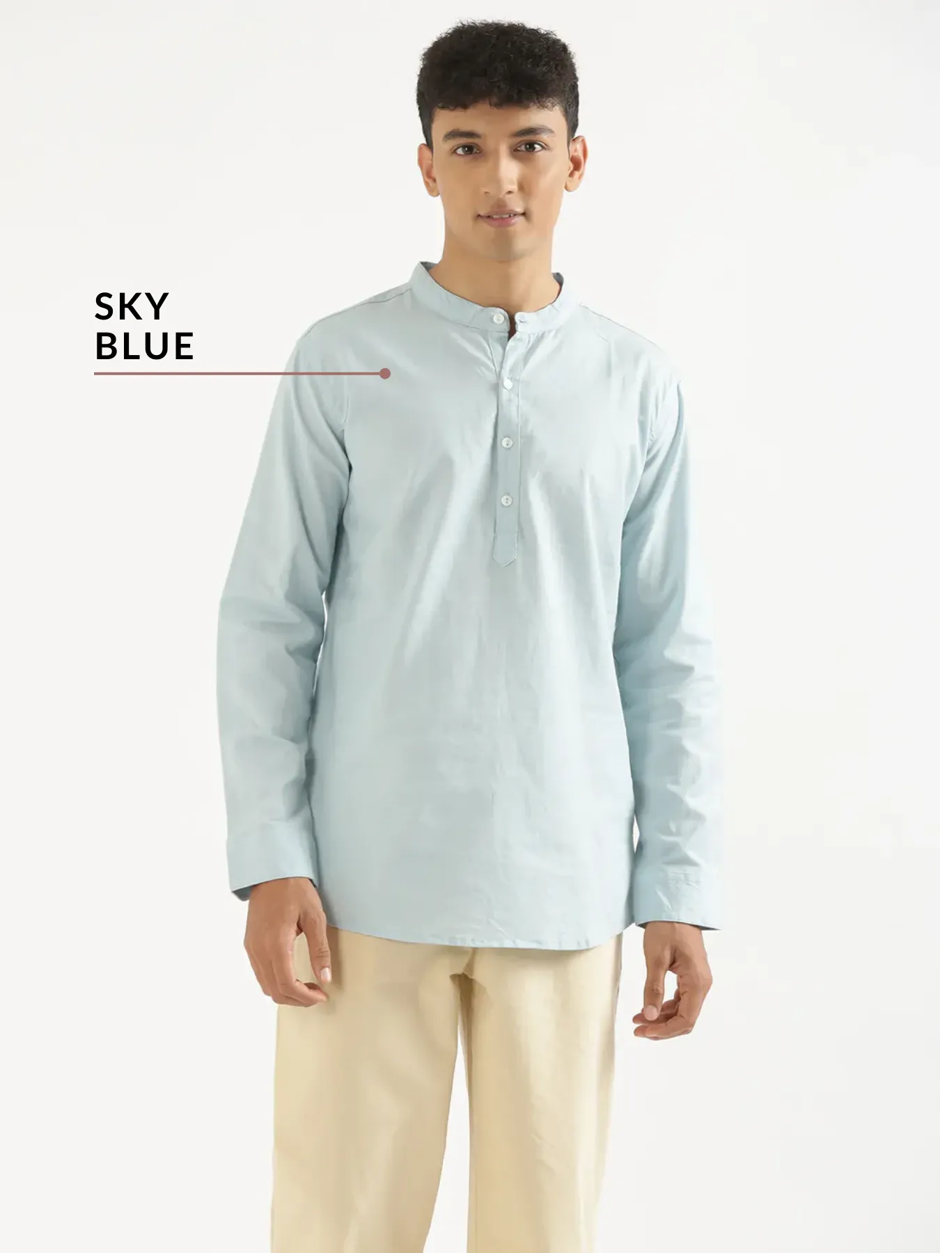 Pick Any 4 Men Airy Linen Short Kurta - Image 2