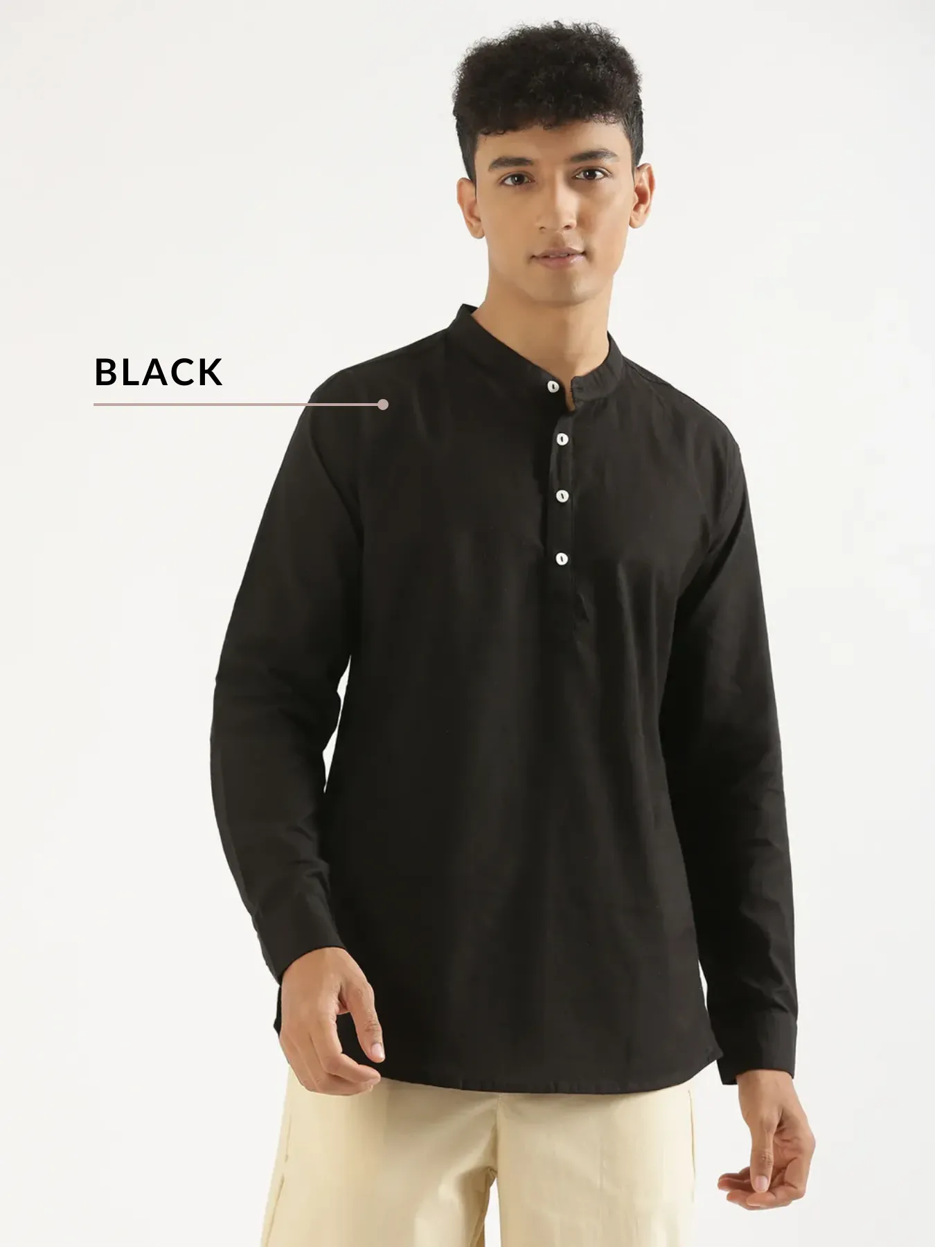 Pick Any 4 Men Airy Linen Short Kurta - Image 3