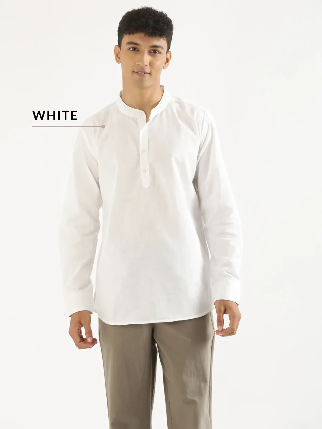Pick Any 4 Men Airy Linen Short Kurta - Image 4