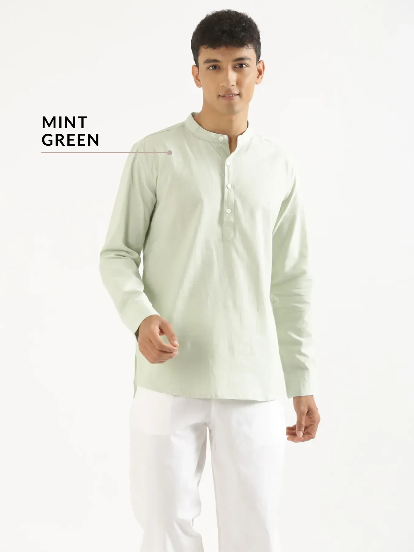 Pick Any 4 Men Airy Linen Short Kurta - Image 9
