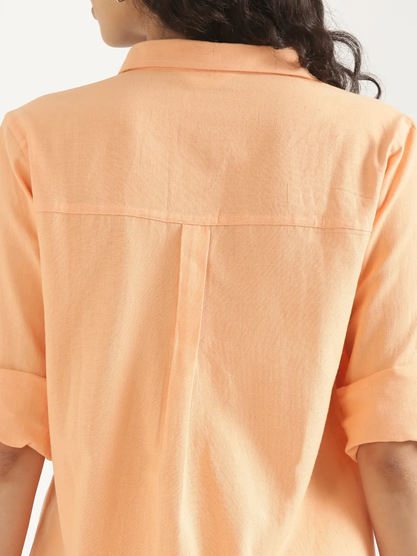 Women Peach Airy-Linen Shirt - Image 7