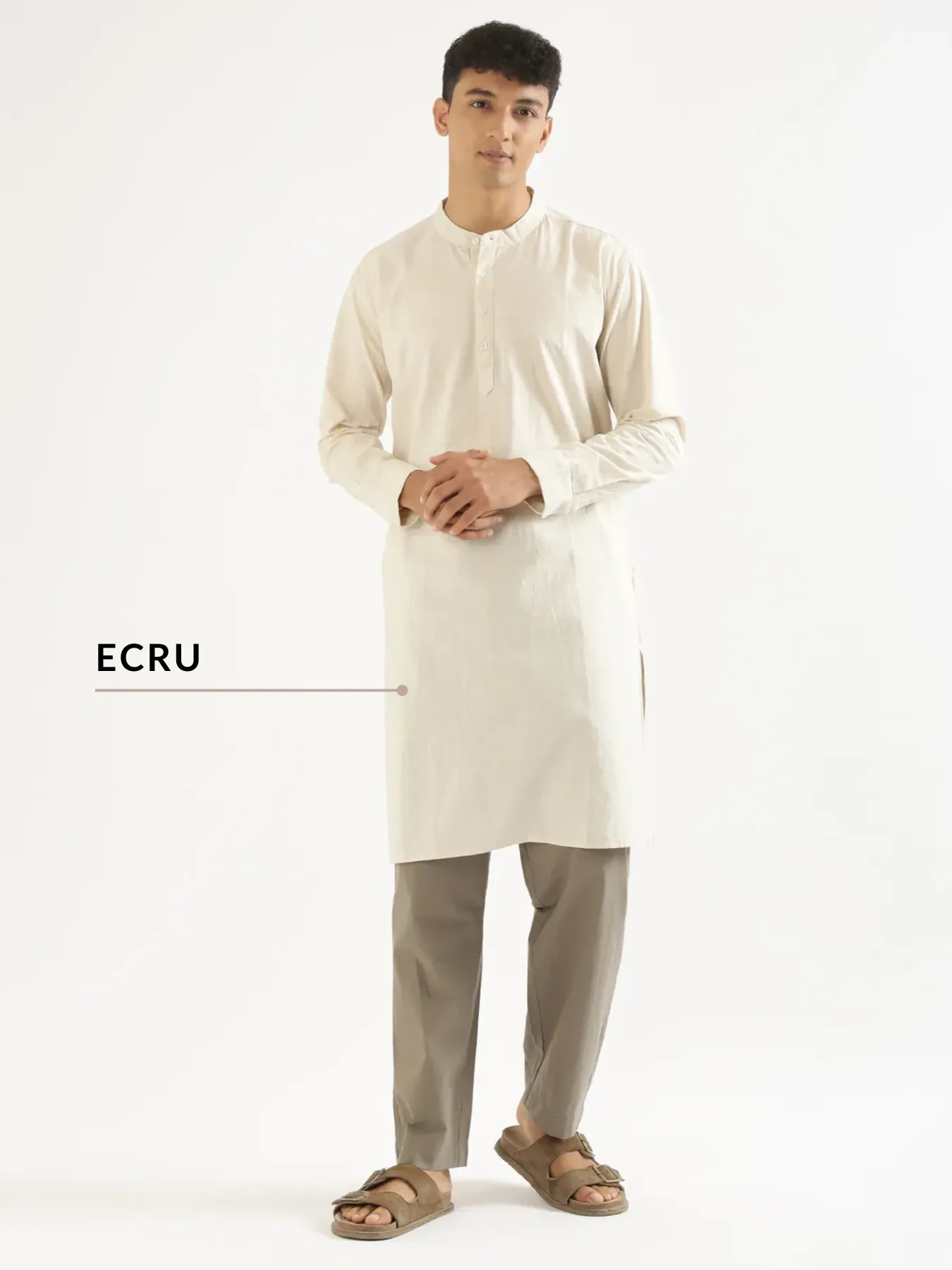 Pick Any 4 Men Airy Linen Long Kurta - Image 3