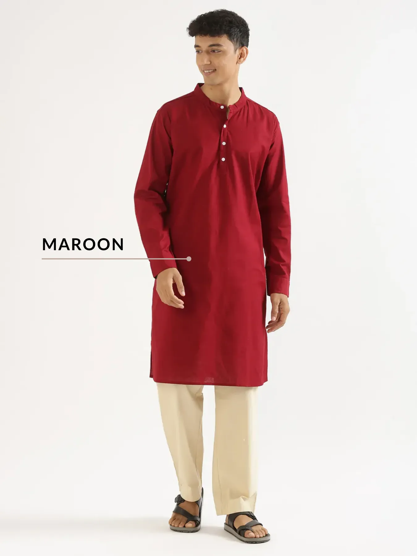 Pick Any 4 Men Airy Linen Long Kurta - Image 4