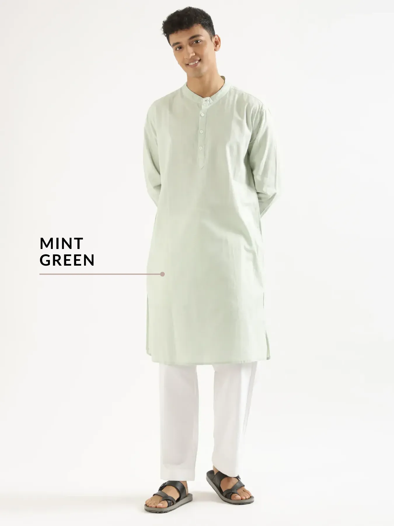 Pick Any 4 Men Airy Linen Long Kurta - Image 9