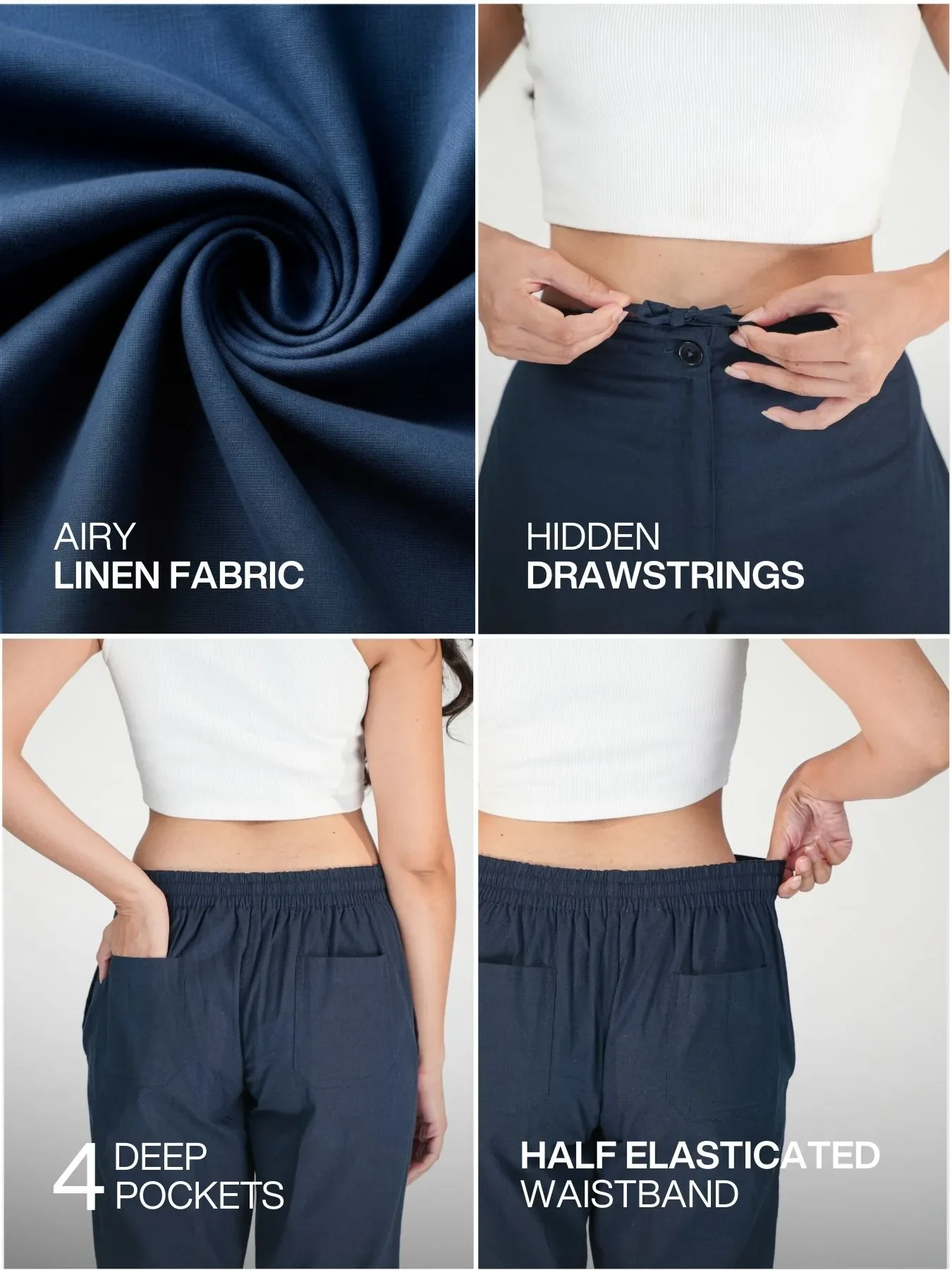 Pick Any 3 Women Airy Linen Straight Pant - Image 5