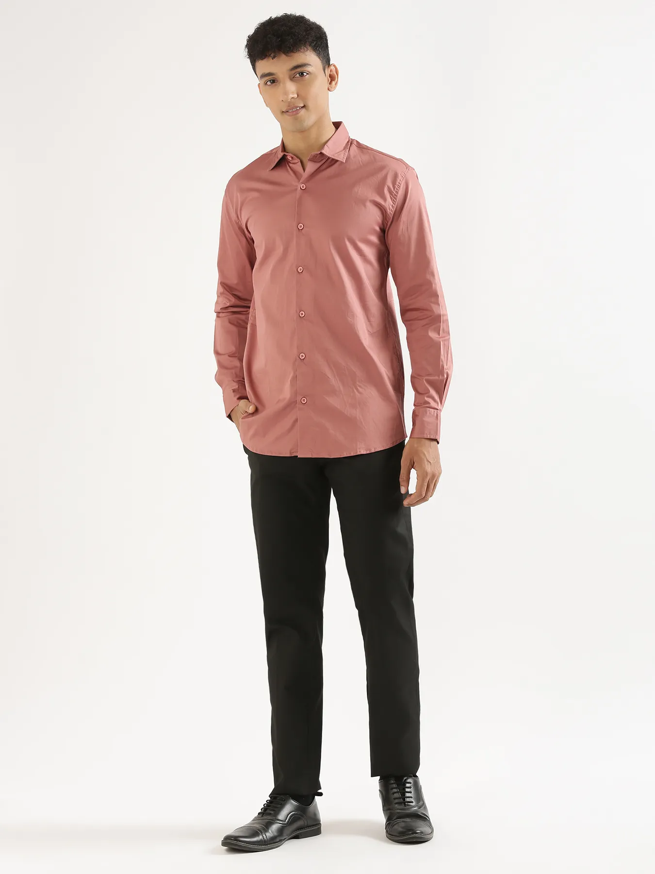 Men Rose Taupe Formal Shirt - Image 3